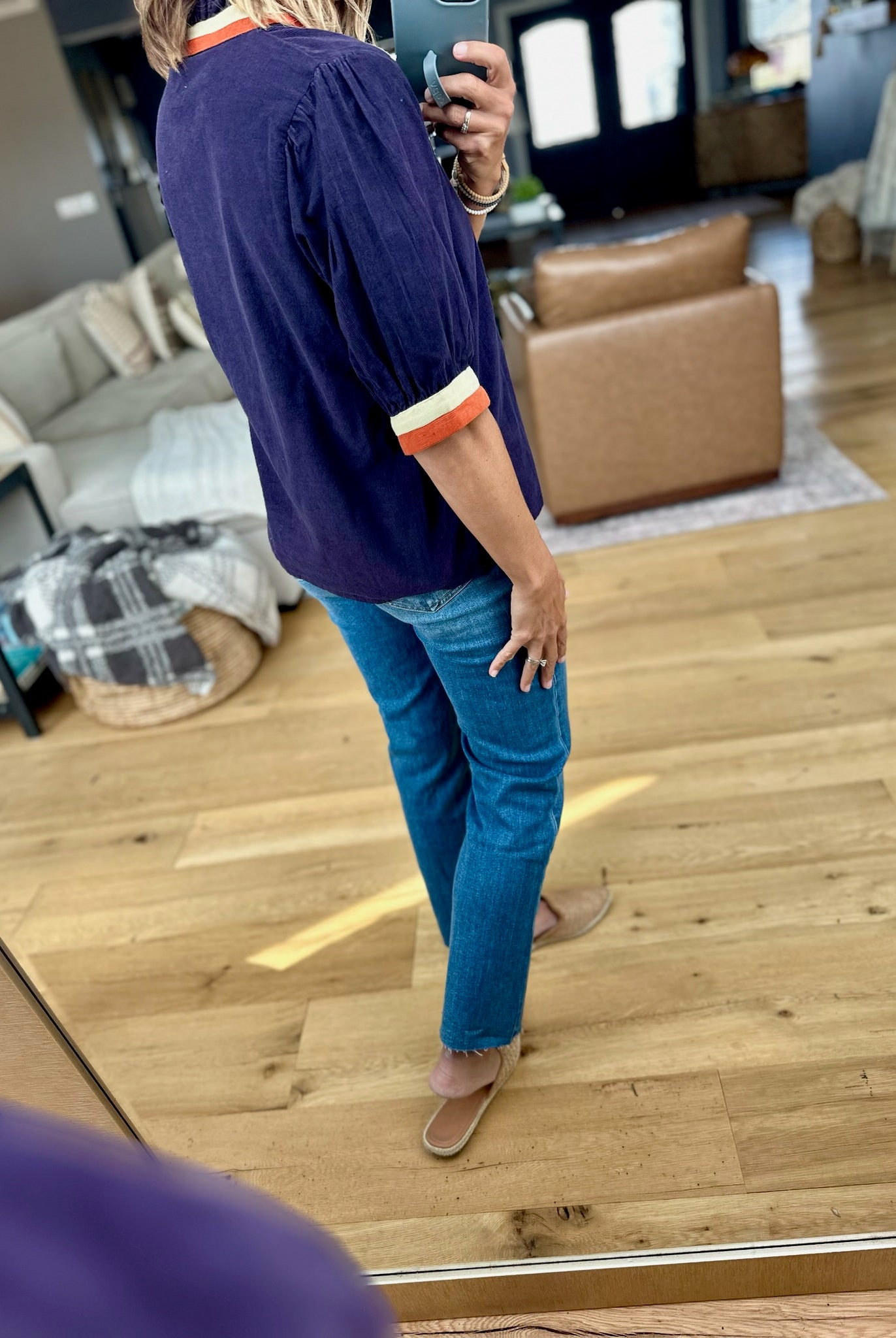 The Final Stage V-Neck Trimmed Top-THML-Anna Kaytes Boutique, Women's Fashion Boutique in Grinnell, Iowa