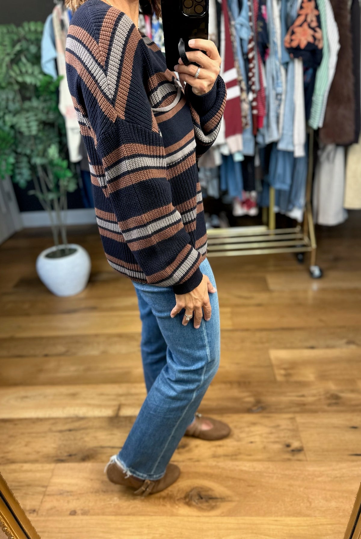 Grateful Feeling Striped Knit Top-Sweaters-Blu Pepper-Anna Kaytes Boutique, Women's Fashion Boutique in Grinnell, Iowa