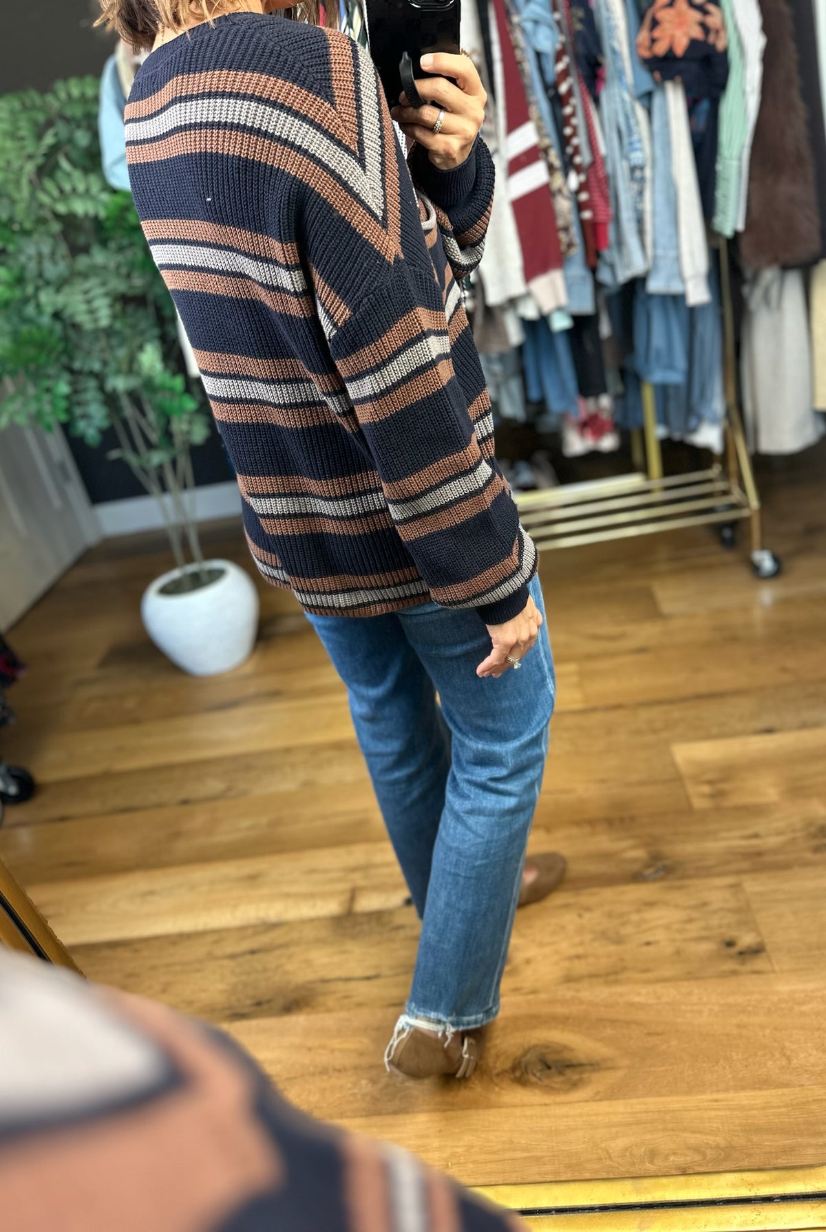 Grateful Feeling Striped Knit Top-Sweaters-Blu Pepper-Anna Kaytes Boutique, Women's Fashion Boutique in Grinnell, Iowa