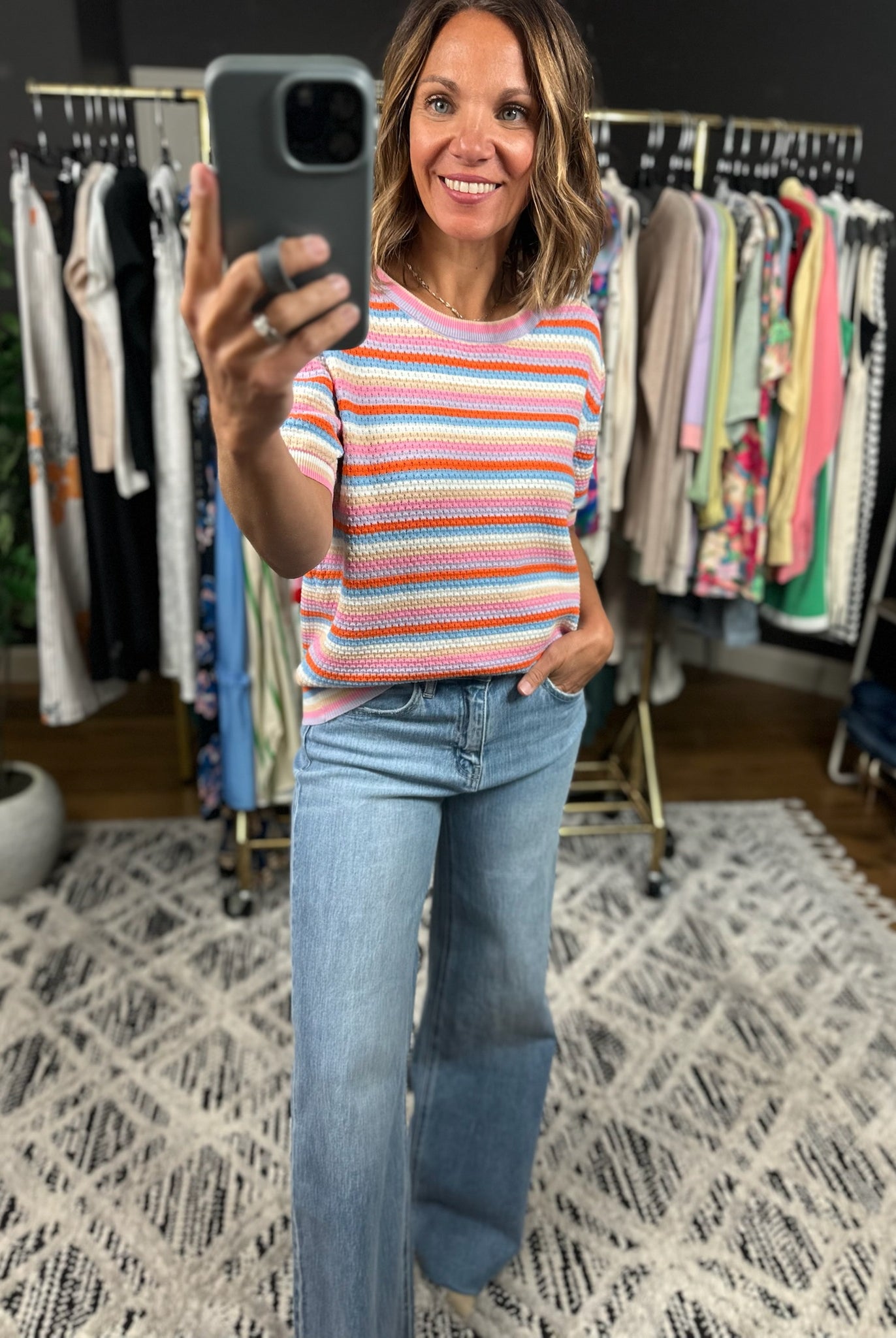 All I Have Short Sleeve Knit Top-Short Sleeves-Hem & Thread-Anna Kaytes Boutique, Women's Fashion Boutique in Grinnell, Iowa