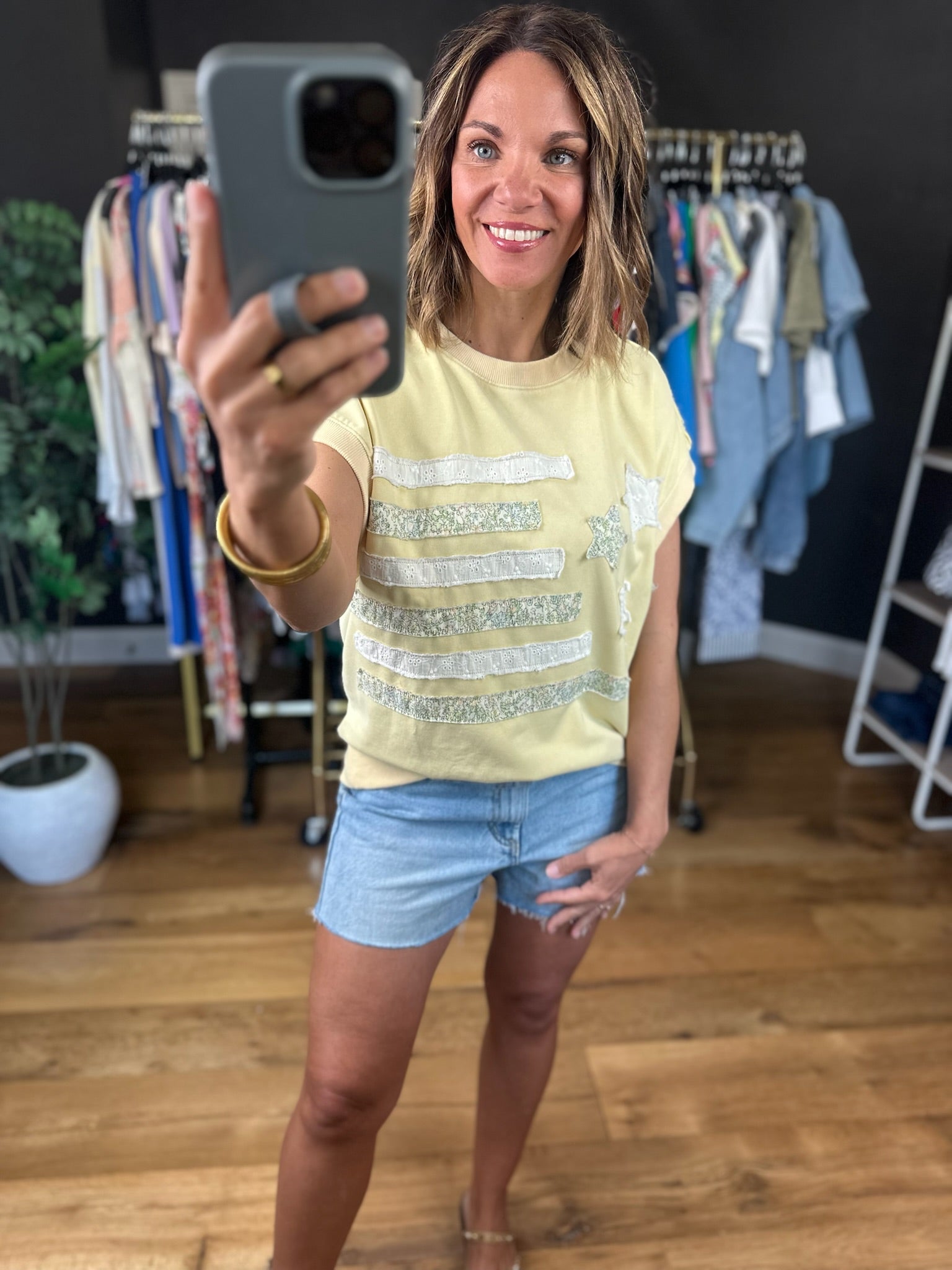 Kind Of Dream Quilted Top-Short Sleeves-Mitto Shop-Anna Kaytes Boutique, Women's Fashion Boutique in Grinnell, Iowa