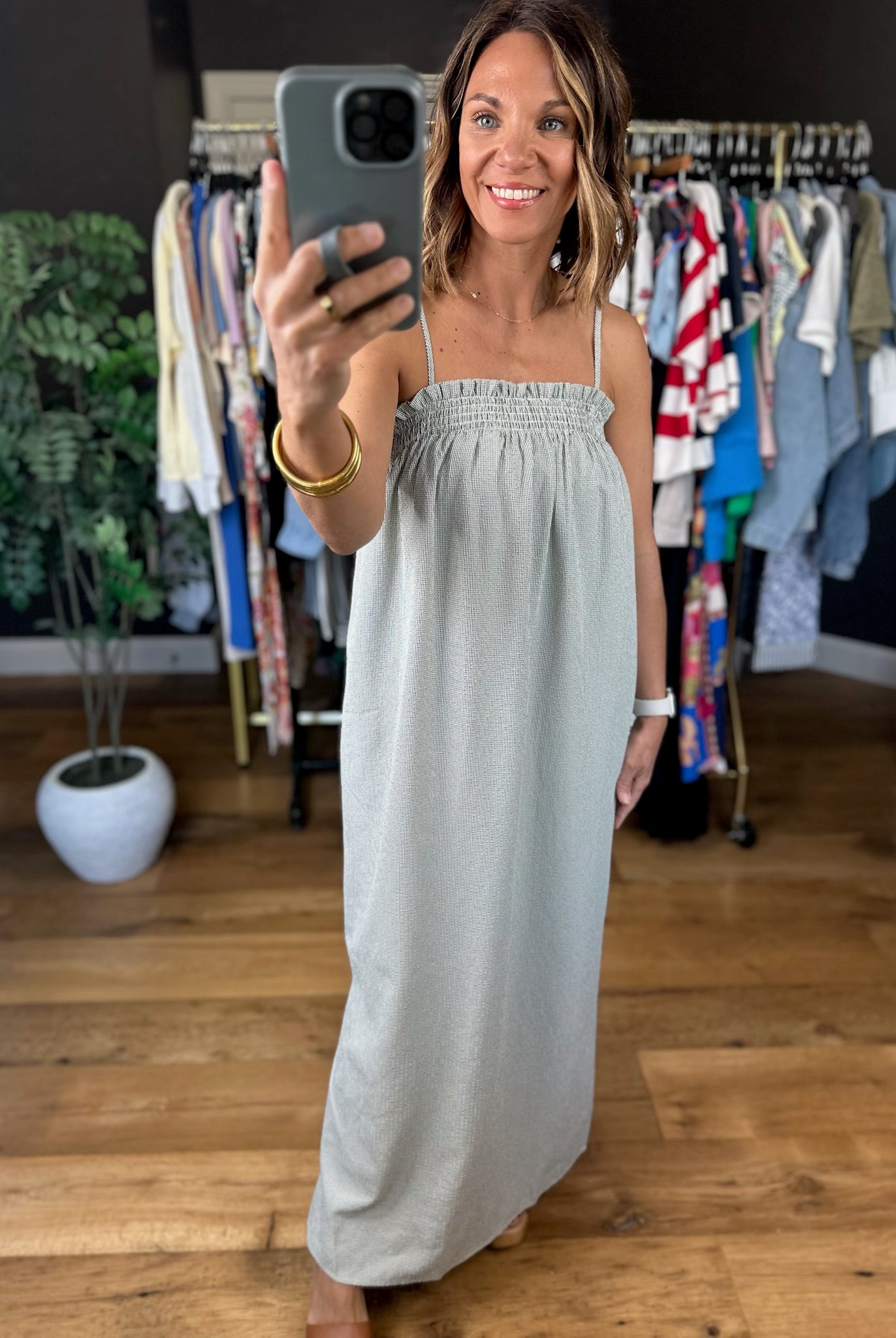 Meet Me On Main Smocked Dress-Dresses-Wishlist-Anna Kaytes Boutique, Women's Fashion Boutique in Grinnell, Iowa