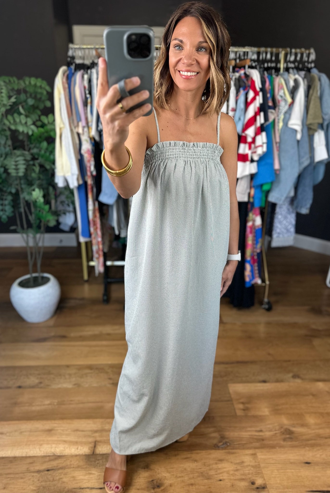 Meet Me On Main Smocked Dress-Dresses-Wishlist-Anna Kaytes Boutique, Women's Fashion Boutique in Grinnell, Iowa