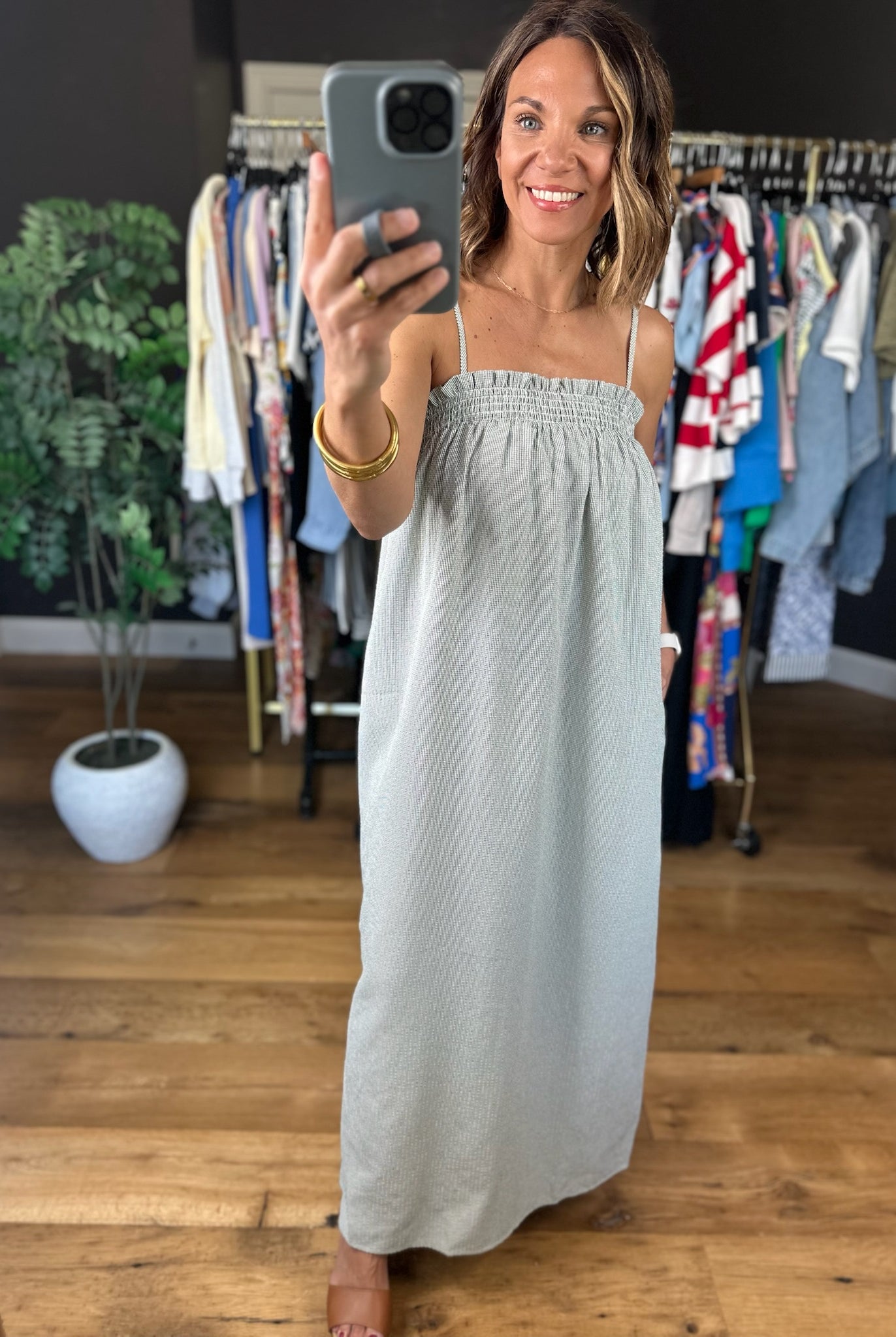 Meet Me On Main Smocked Dress-Dresses-Wishlist-Anna Kaytes Boutique, Women's Fashion Boutique in Grinnell, Iowa