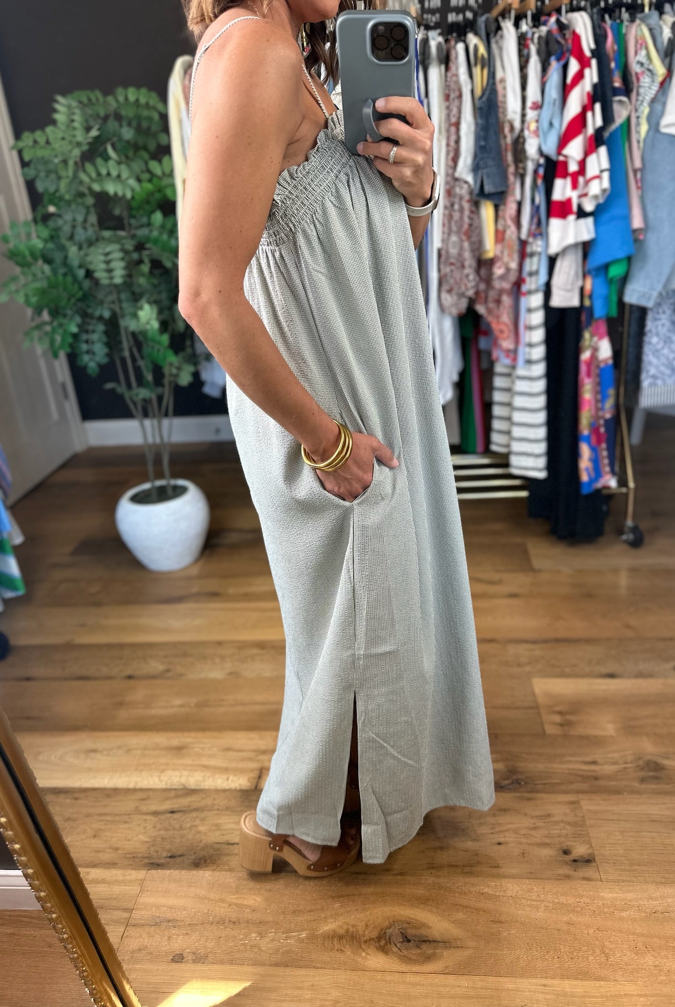 Meet Me On Main Smocked Dress-Dresses-Wishlist-Anna Kaytes Boutique, Women's Fashion Boutique in Grinnell, Iowa