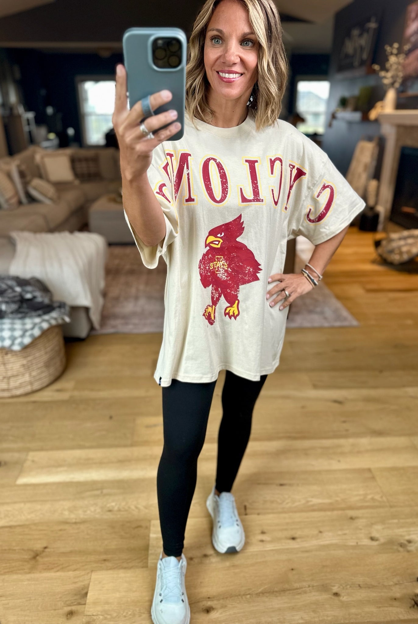 Cyclones Oversized Tee - Two color options-Gameday Social-Anna Kaytes Boutique, Women's Fashion Boutique in Grinnell, Iowa