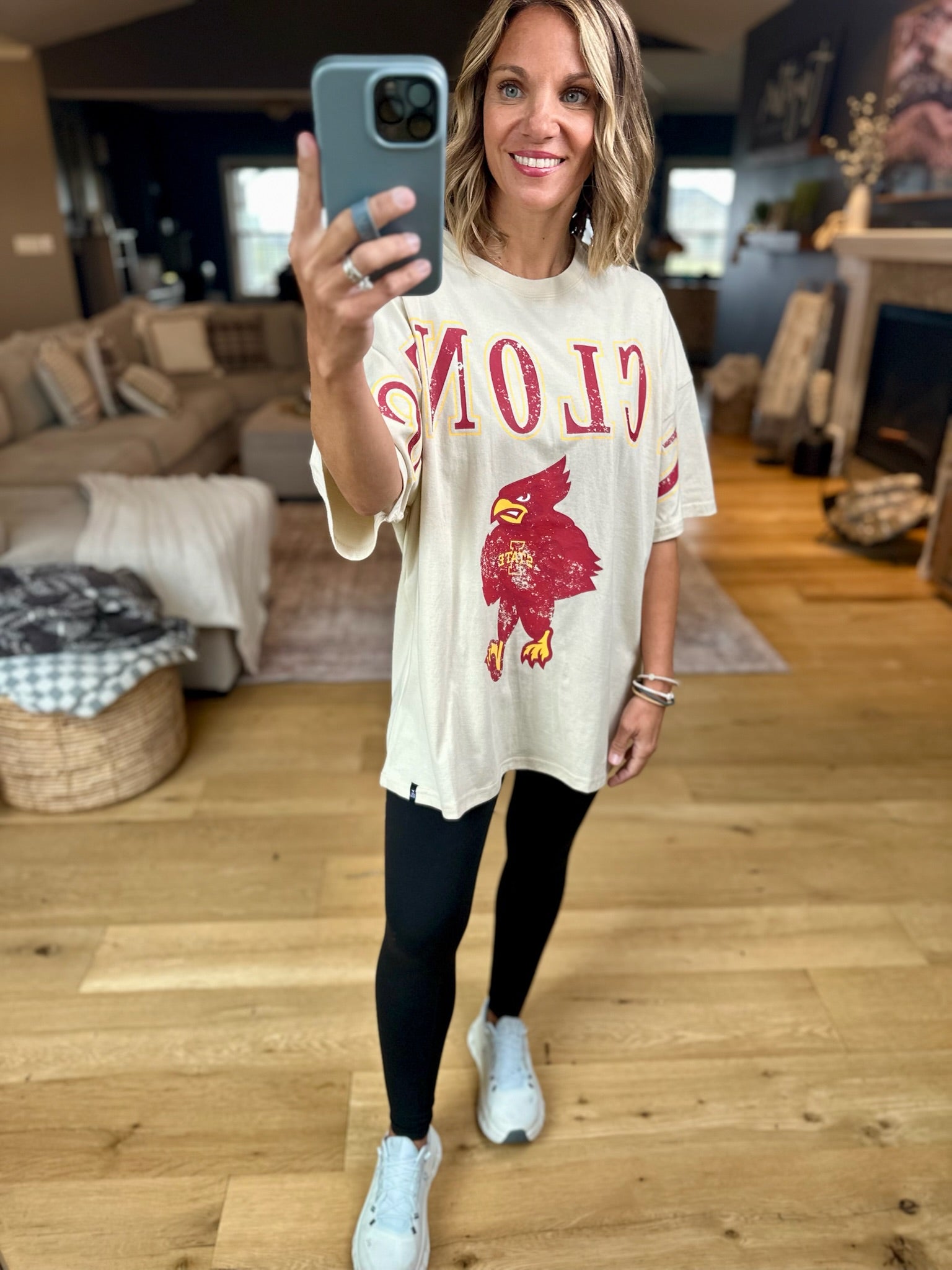 Cyclones Oversized Tee - Two color options-Gameday Social-Anna Kaytes Boutique, Women's Fashion Boutique in Grinnell, Iowa