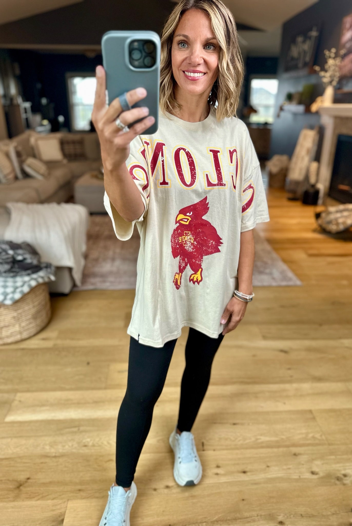Cyclones Oversized Tee - Two color options-Gameday Social-Anna Kaytes Boutique, Women's Fashion Boutique in Grinnell, Iowa