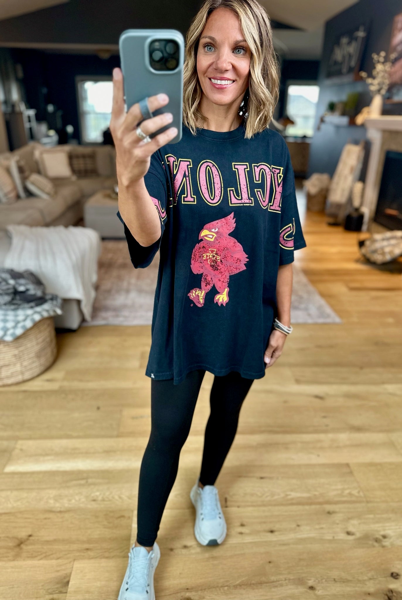 Cyclones Oversized Tee - Two color options-Gameday Social-Anna Kaytes Boutique, Women's Fashion Boutique in Grinnell, Iowa