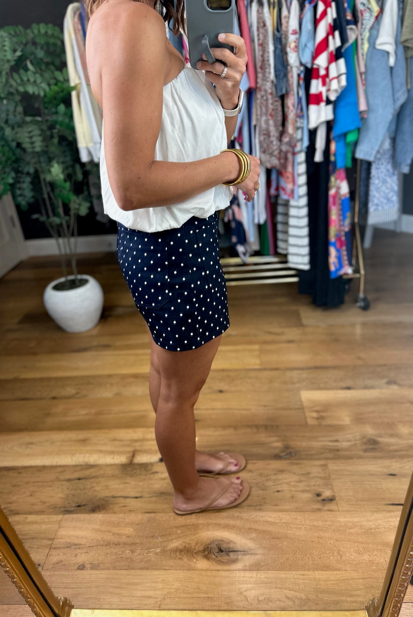 Lady Liberty Polka-Dot Shorts-Shorts-Entro-Anna Kaytes Boutique, Women's Fashion Boutique in Grinnell, Iowa