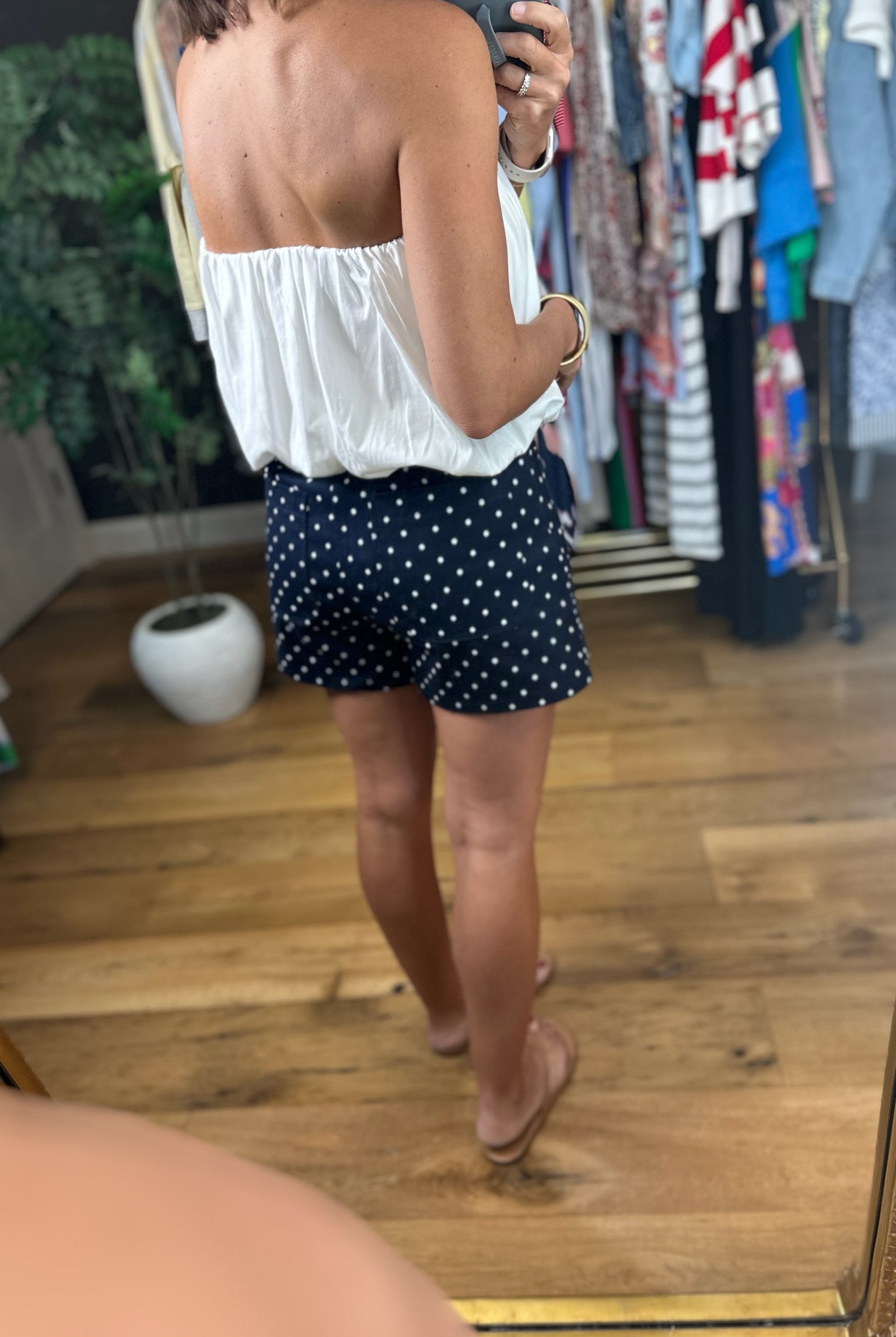 Lady Liberty Polka-Dot Shorts-Shorts-Entro-Anna Kaytes Boutique, Women's Fashion Boutique in Grinnell, Iowa
