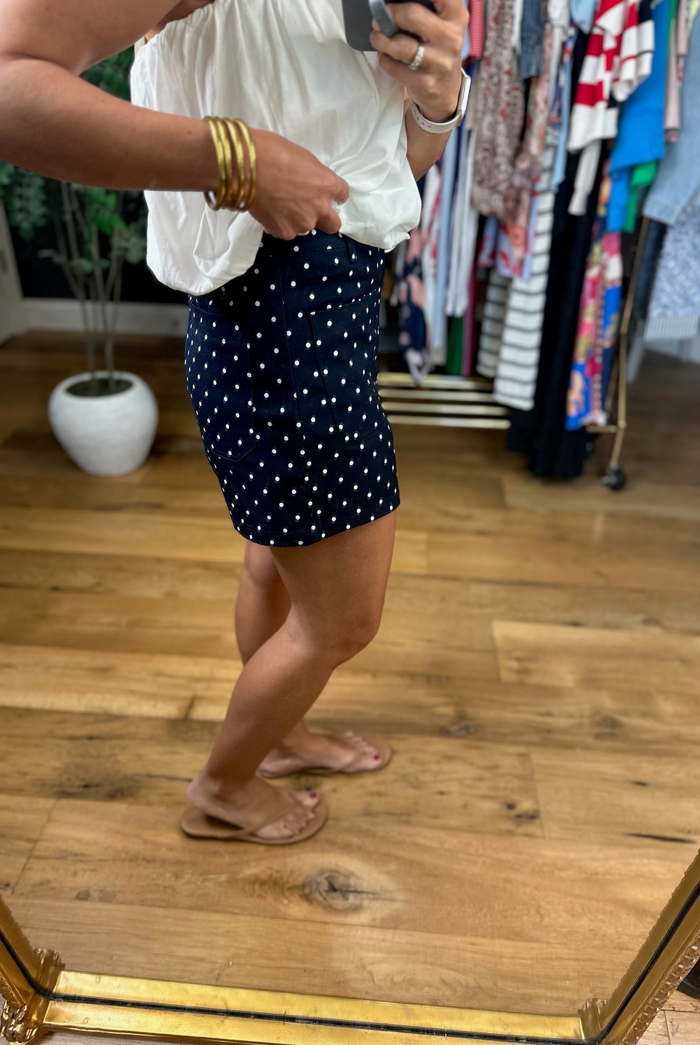 Lady Liberty Polka-Dot Shorts-Shorts-Entro-Anna Kaytes Boutique, Women's Fashion Boutique in Grinnell, Iowa