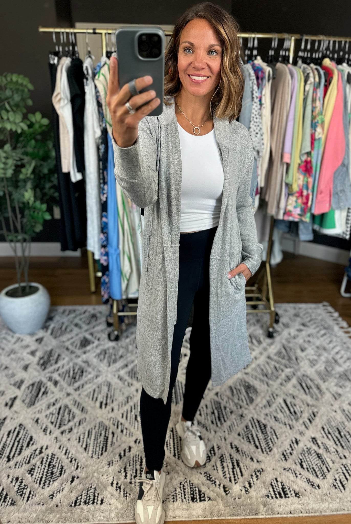 Swept Away Midi Pocket Cardigan-Sweaters-Mono B-Anna Kaytes Boutique, Women's Fashion Boutique in Grinnell, Iowa