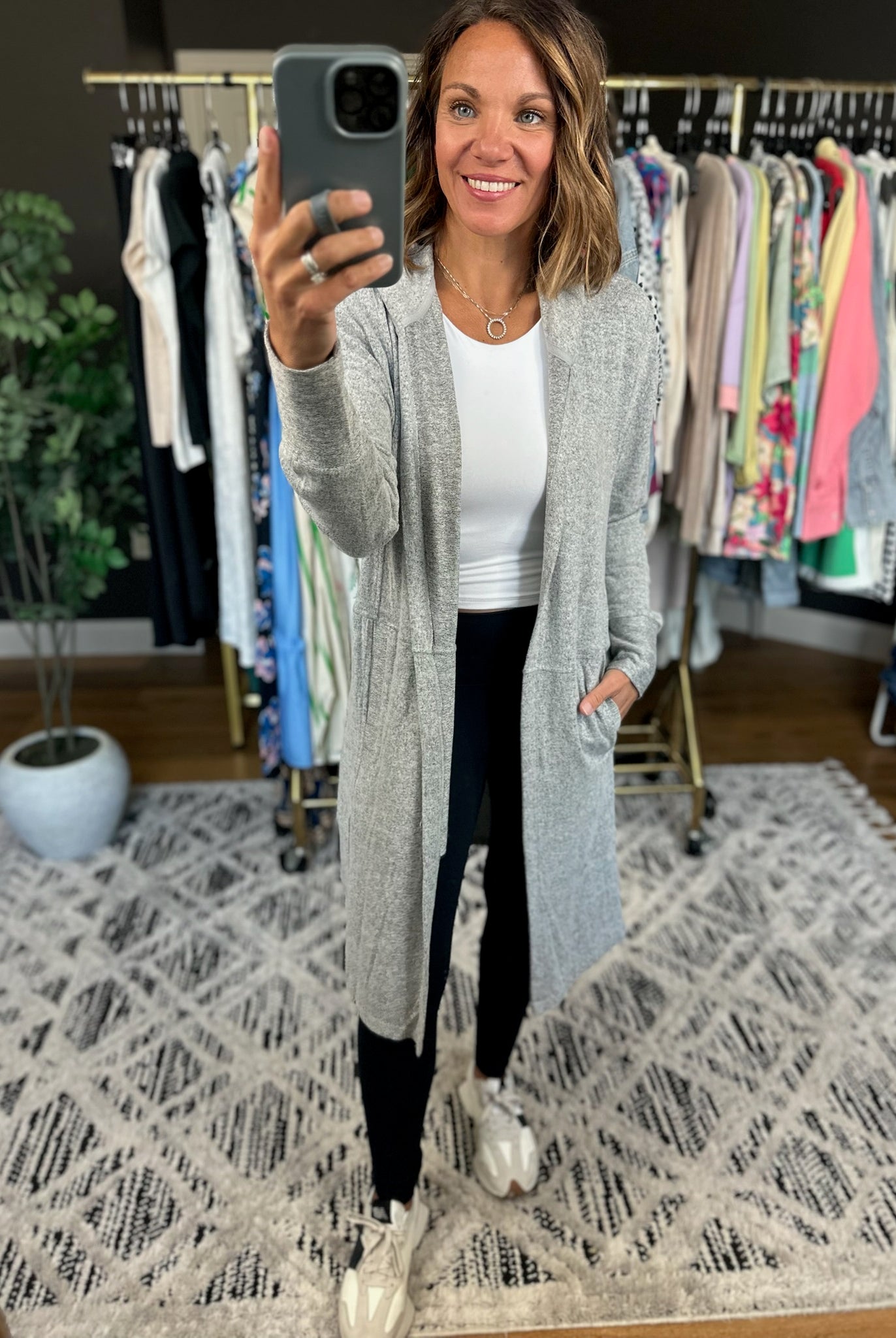 Swept Away Midi Pocket Cardigan-Sweaters-Mono B-Anna Kaytes Boutique, Women's Fashion Boutique in Grinnell, Iowa