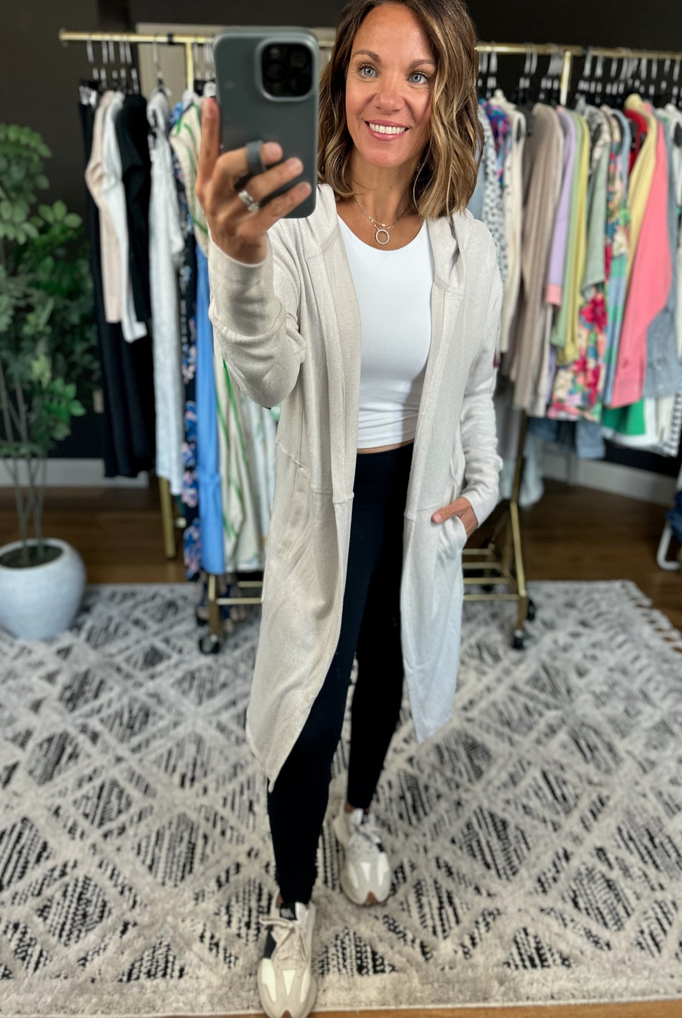 Swept Away Midi Pocket Cardigan-Sweaters-Mono B-Anna Kaytes Boutique, Women's Fashion Boutique in Grinnell, Iowa