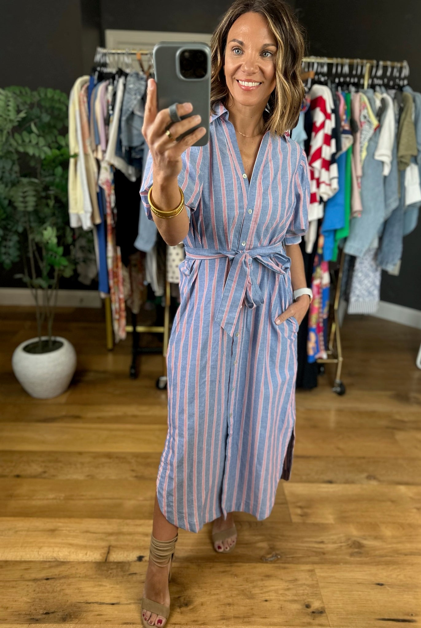 Honest Reflection Striped Dress-Dresses-Entro-Anna Kaytes Boutique, Women's Fashion Boutique in Grinnell, Iowa