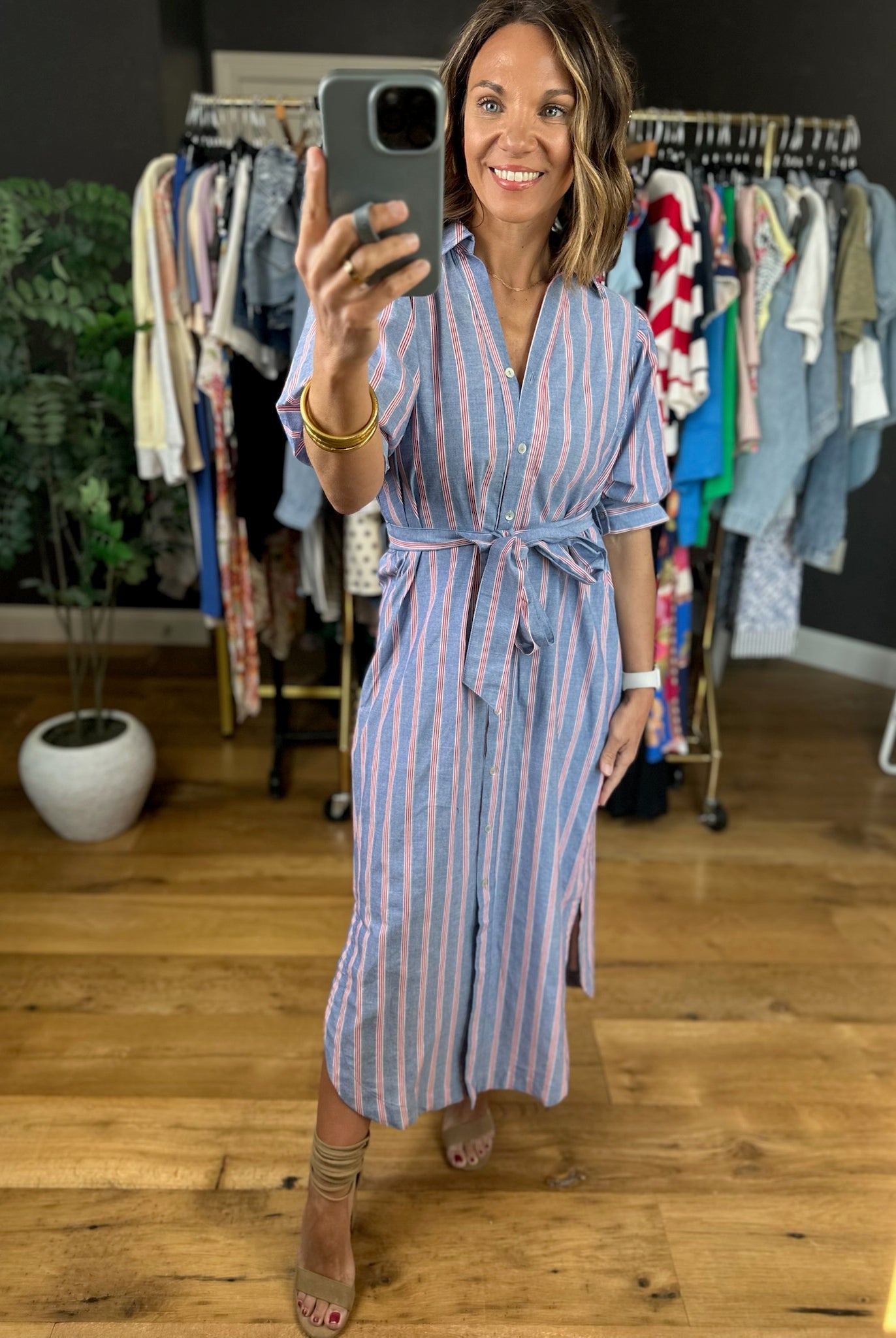 Honest Reflection Striped Dress-Dresses-Entro-Anna Kaytes Boutique, Women's Fashion Boutique in Grinnell, Iowa
