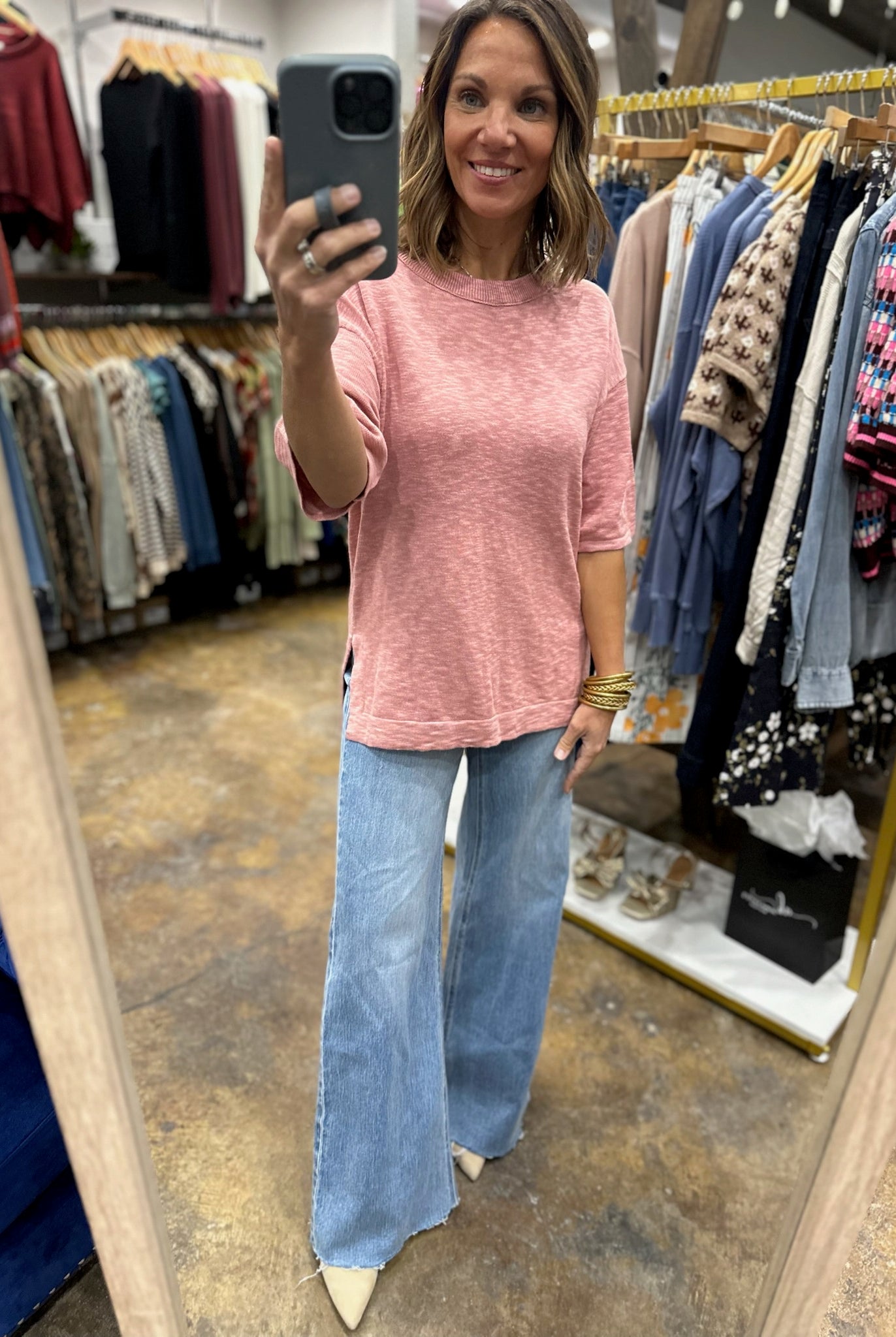 The Way In Short Sleeve Knit-Sweaters-Be Cool-Anna Kaytes Boutique, Women's Fashion Boutique in Grinnell, Iowa