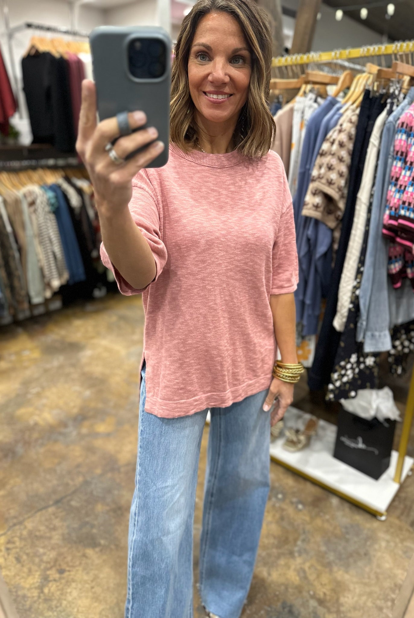The Way In Short Sleeve Knit-Sweaters-Be Cool-Anna Kaytes Boutique, Women's Fashion Boutique in Grinnell, Iowa