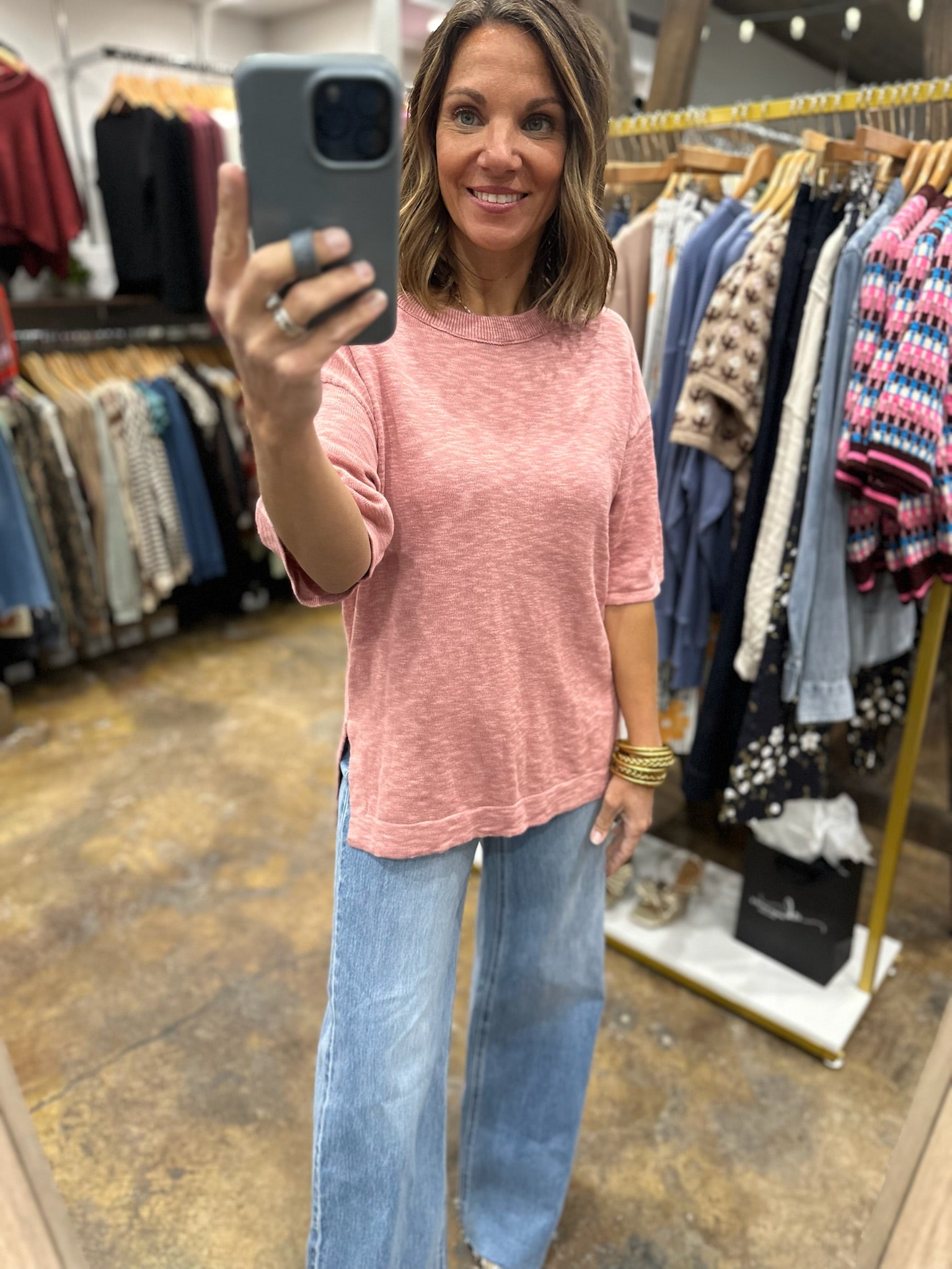 The Way In Short Sleeve Knit-Sweaters-Be Cool-Anna Kaytes Boutique, Women's Fashion Boutique in Grinnell, Iowa