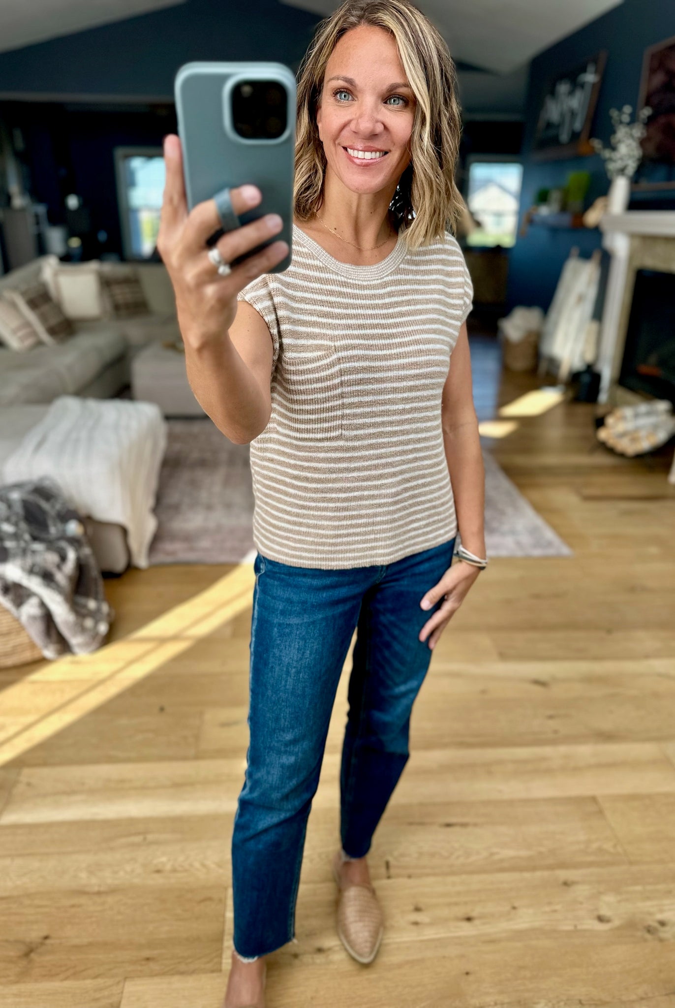 Almost Famous Striped Top-Blu Pepper-Anna Kaytes Boutique, Women's Fashion Boutique in Grinnell, Iowa