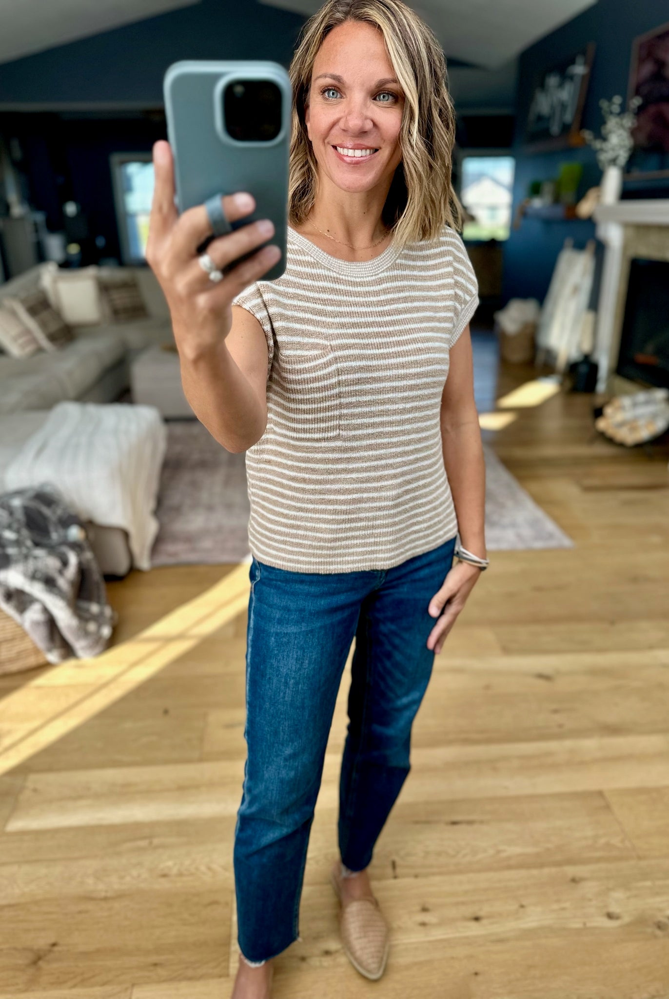 Almost Famous Striped Top-Blu Pepper-Anna Kaytes Boutique, Women's Fashion Boutique in Grinnell, Iowa