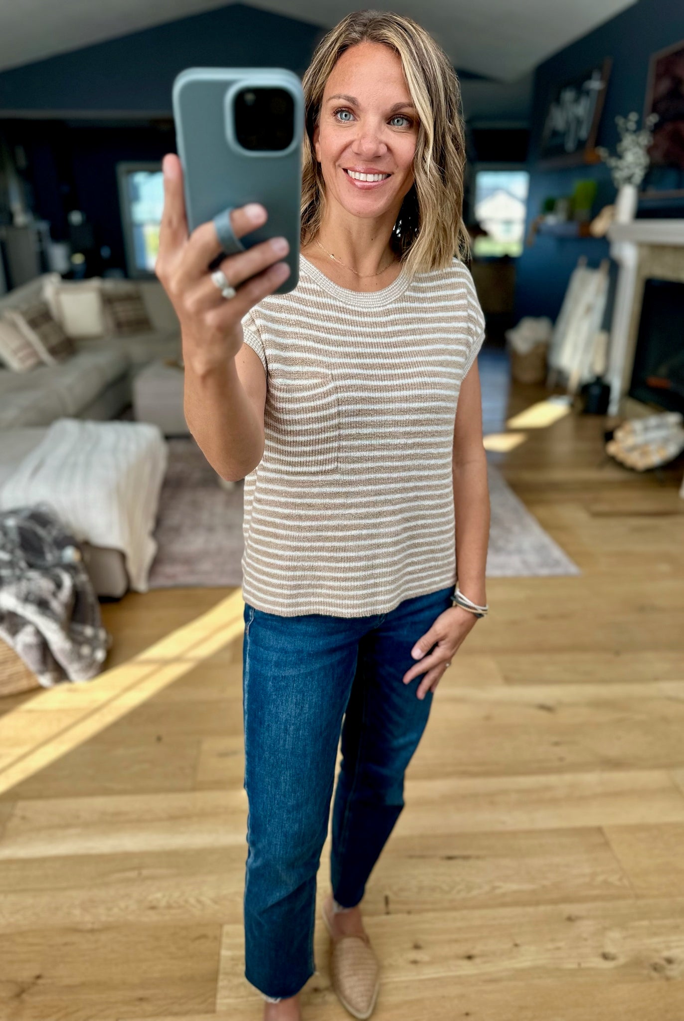 Almost Famous Striped Top-Blu Pepper-Anna Kaytes Boutique, Women's Fashion Boutique in Grinnell, Iowa