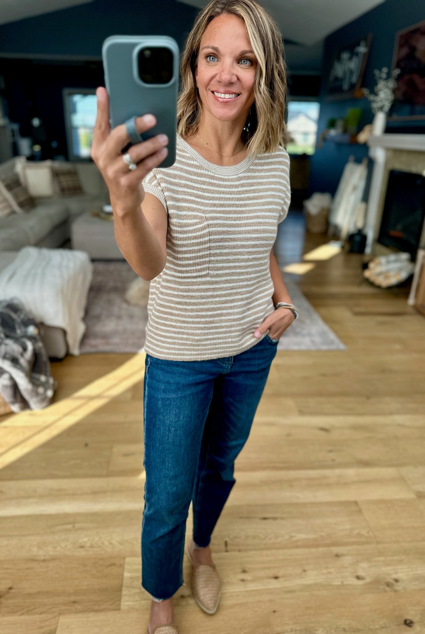 Almost Famous Striped Top-Blu Pepper-Anna Kaytes Boutique, Women's Fashion Boutique in Grinnell, Iowa