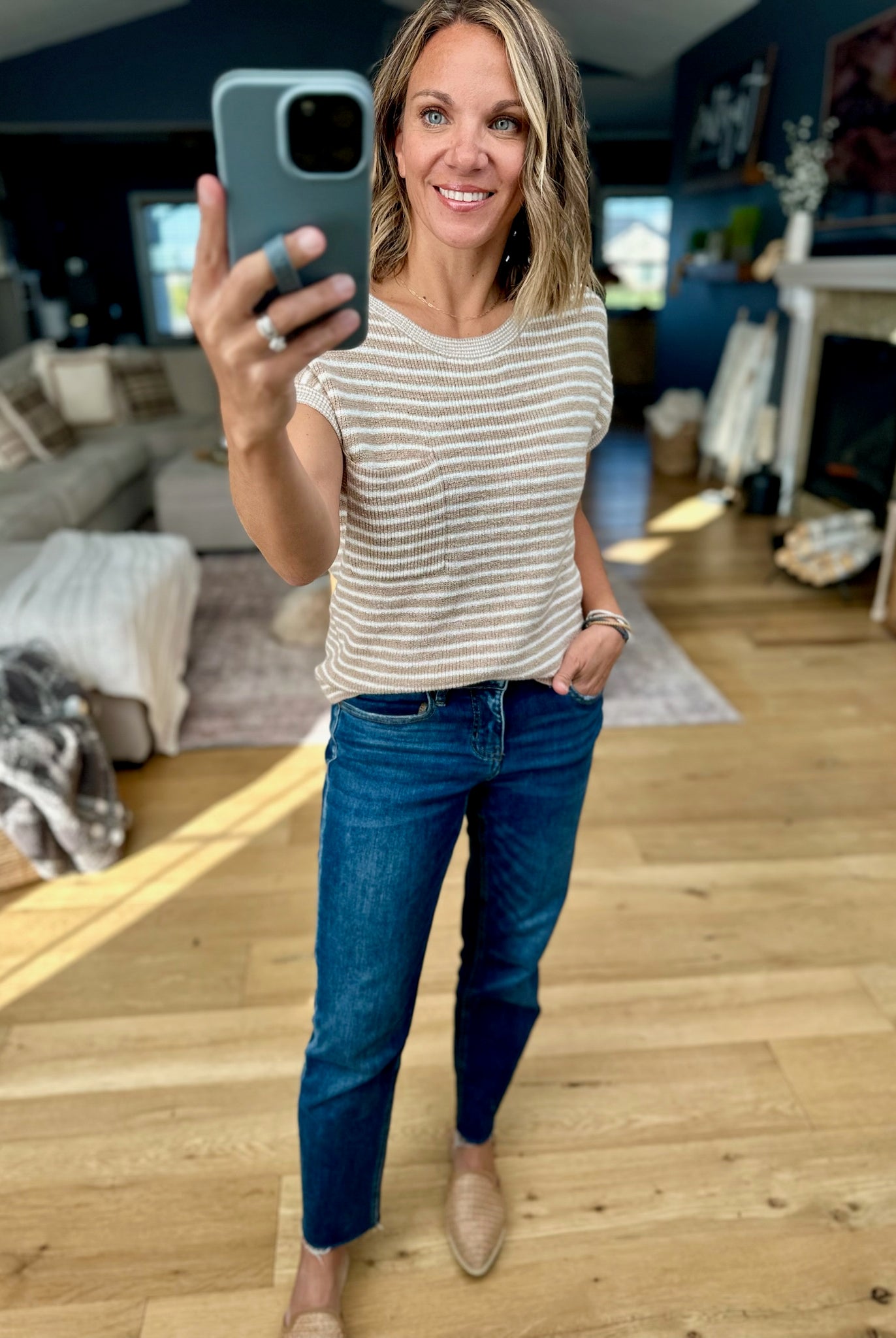 Almost Famous Striped Top-Blu Pepper-Anna Kaytes Boutique, Women's Fashion Boutique in Grinnell, Iowa