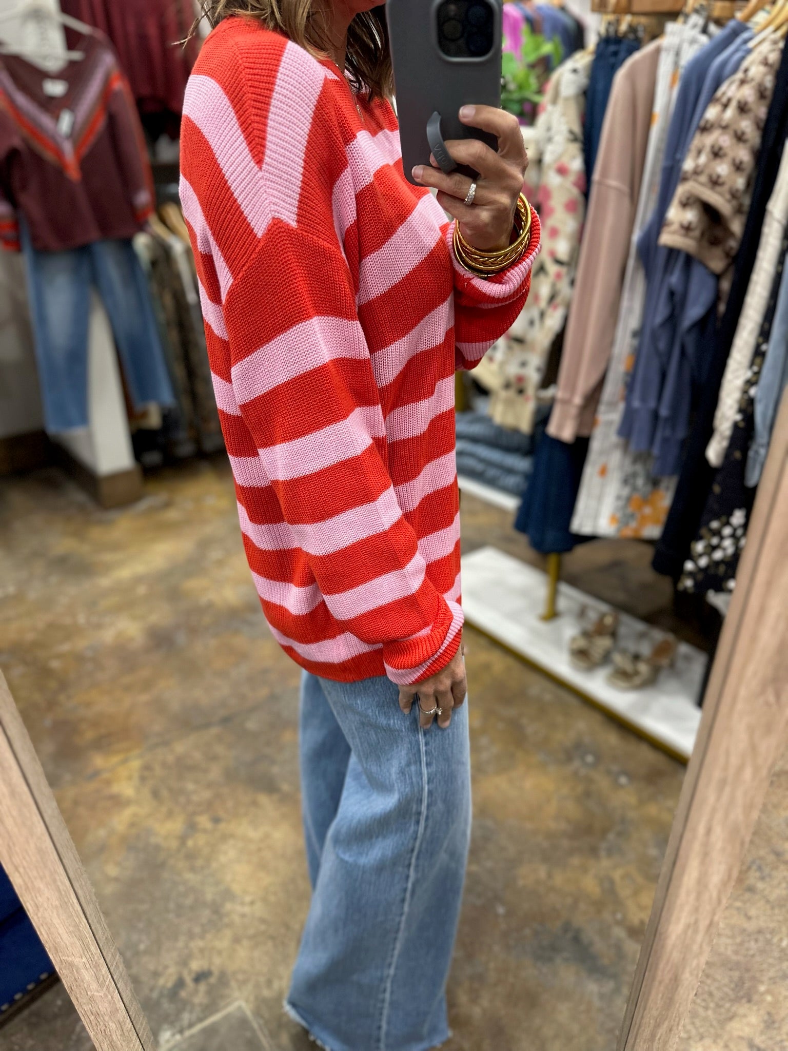 All Mine Moment Striped Knit-Sweaters-Hem & Thread-Anna Kaytes Boutique, Women's Fashion Boutique in Grinnell, Iowa