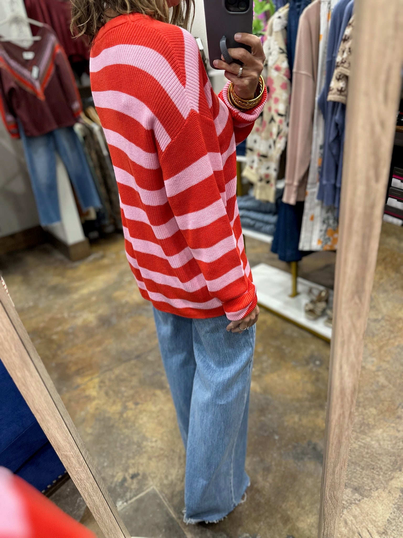 All Mine Moment Striped Knit-Sweaters-Hem & Thread-Anna Kaytes Boutique, Women's Fashion Boutique in Grinnell, Iowa