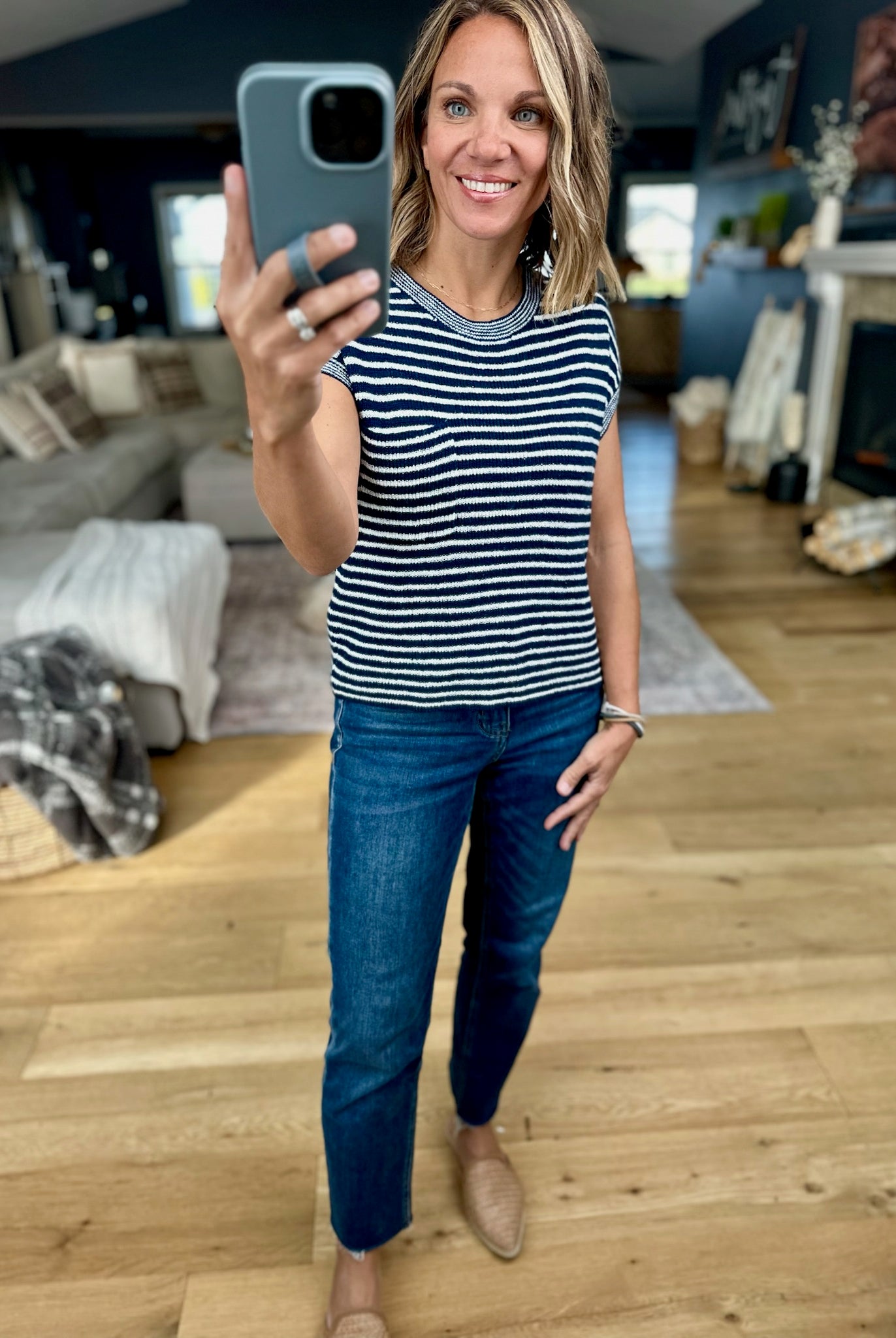 Almost Famous Striped Top-Blu Pepper-Anna Kaytes Boutique, Women's Fashion Boutique in Grinnell, Iowa