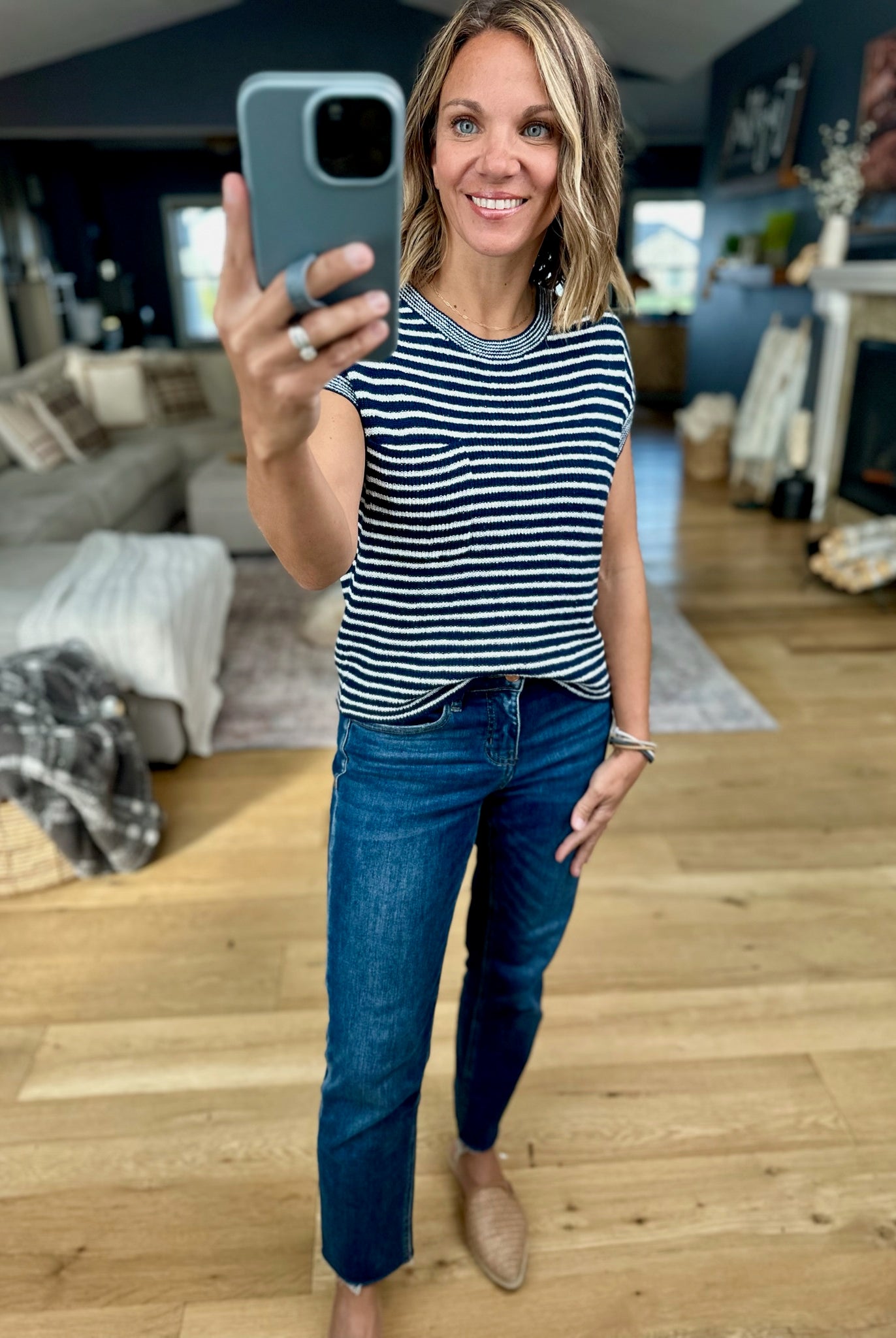 Almost Famous Striped Top-Blu Pepper-Anna Kaytes Boutique, Women's Fashion Boutique in Grinnell, Iowa