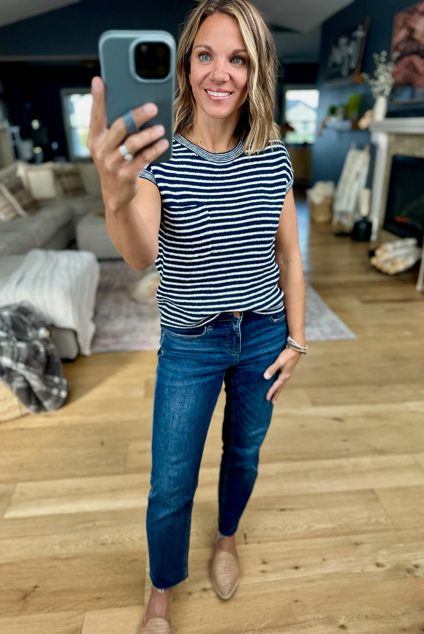 Almost Famous Striped Top-Blu Pepper-Anna Kaytes Boutique, Women's Fashion Boutique in Grinnell, Iowa