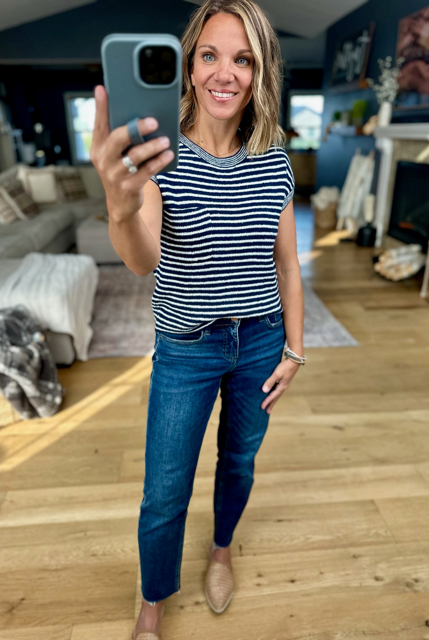 Almost Famous Striped Top-Blu Pepper-Anna Kaytes Boutique, Women's Fashion Boutique in Grinnell, Iowa