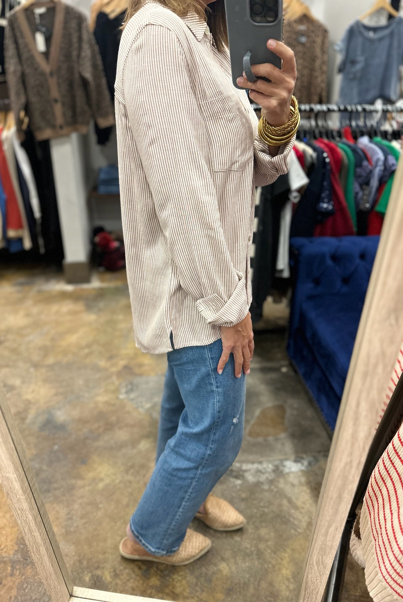 Spring Ahead Button-Down Top-Long Sleeves-be cool-Anna Kaytes Boutique, Women's Fashion Boutique in Grinnell, Iowa