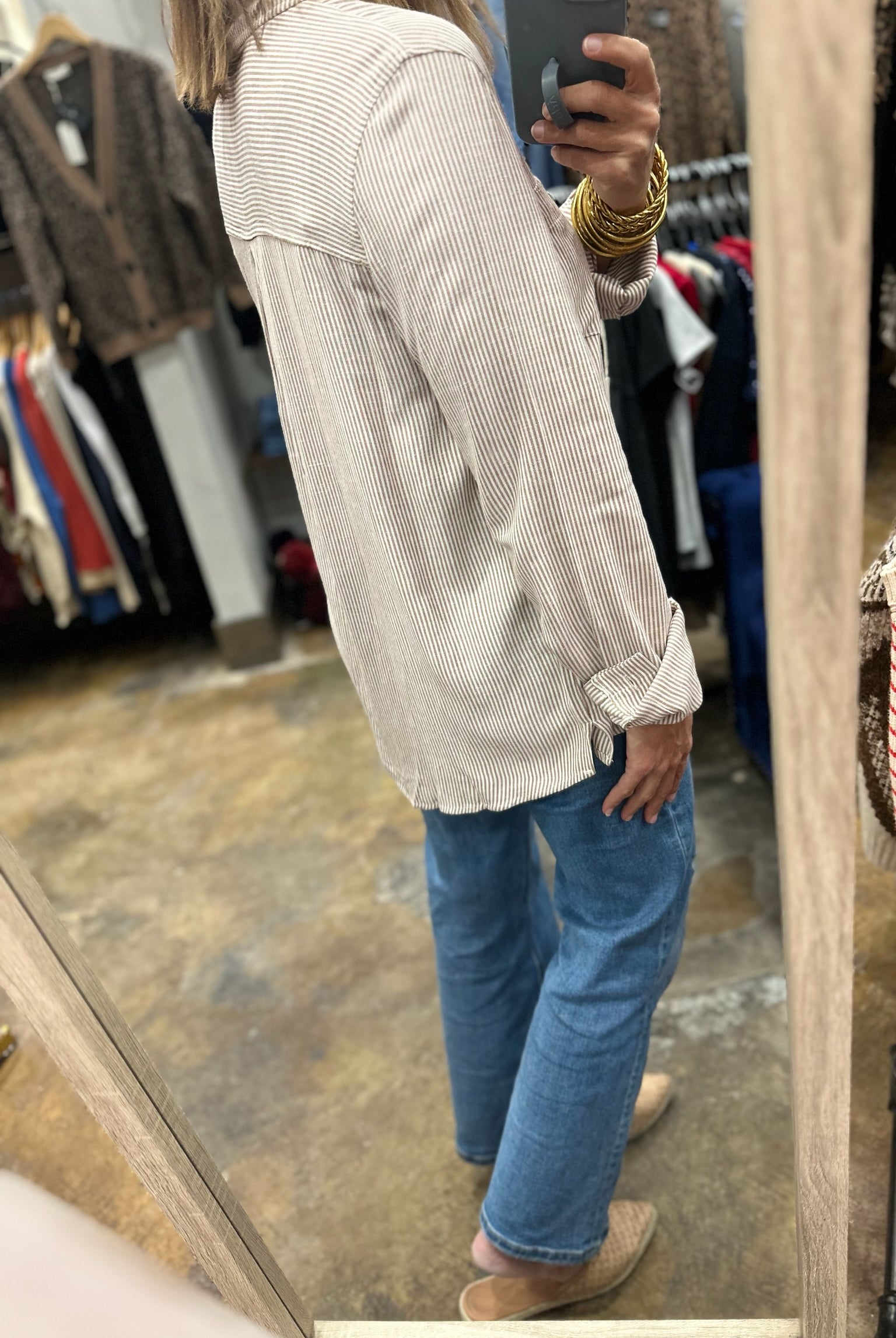 Spring Ahead Button-Down Top-Long Sleeves-be cool-Anna Kaytes Boutique, Women's Fashion Boutique in Grinnell, Iowa