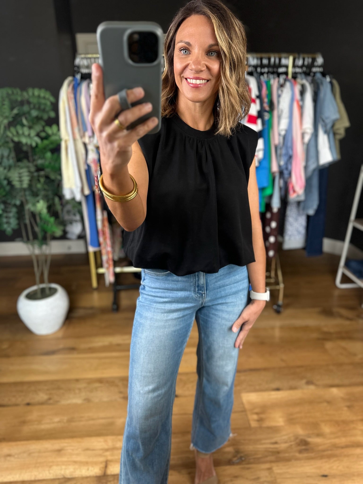 Aside From You Bubble-Hem Top-Short Sleeves-Entro-Anna Kaytes Boutique, Women's Fashion Boutique in Grinnell, Iowa