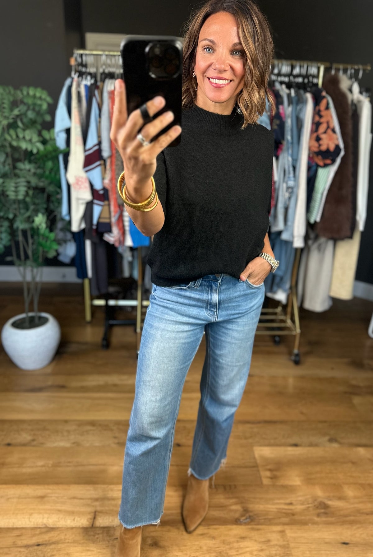 On The Record Knit Top-Short Sleeves-Blu Pepper-Anna Kaytes Boutique, Women's Fashion Boutique in Grinnell, Iowa