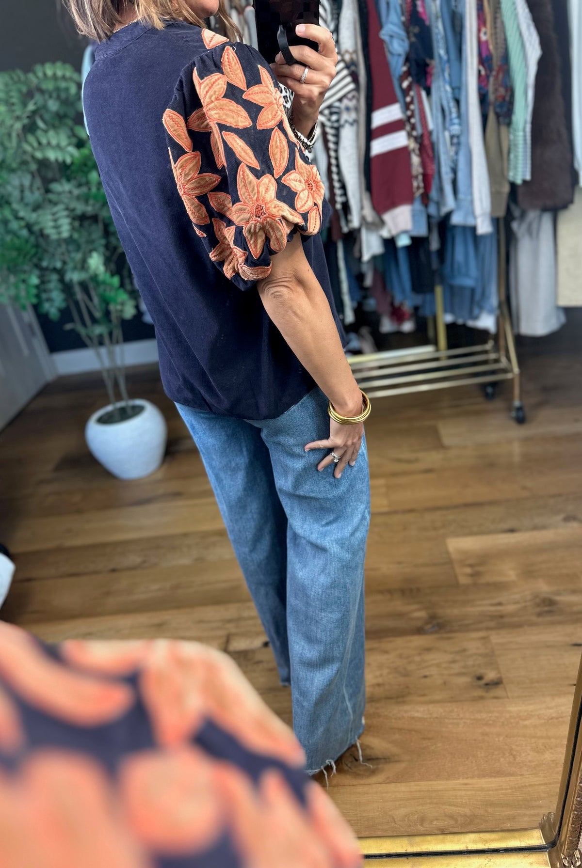 Follow You There Embroidery-Detail Top-Short Sleeves-THML-Anna Kaytes Boutique, Women's Fashion Boutique in Grinnell, Iowa