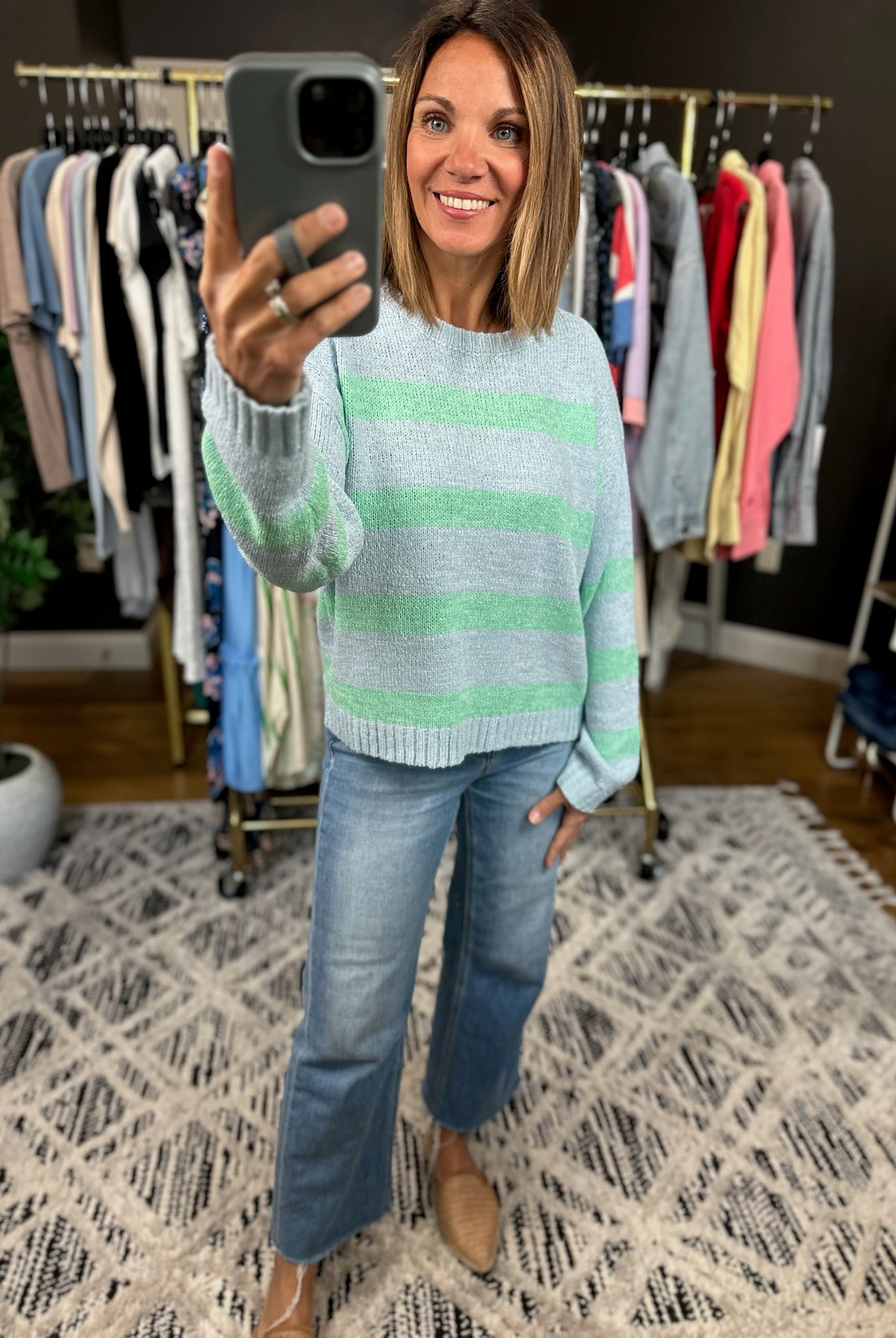 Sweeter Soul Striped Knit Top-Sweaters-Wishlist-Anna Kaytes Boutique, Women's Fashion Boutique in Grinnell, Iowa