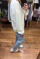 Only The Best Cropped Ribbed Crew Sweatshirt - Bone-Sweaters-Wishlist-Anna Kaytes Boutique, Women's Fashion Boutique in Grinnell, Iowa