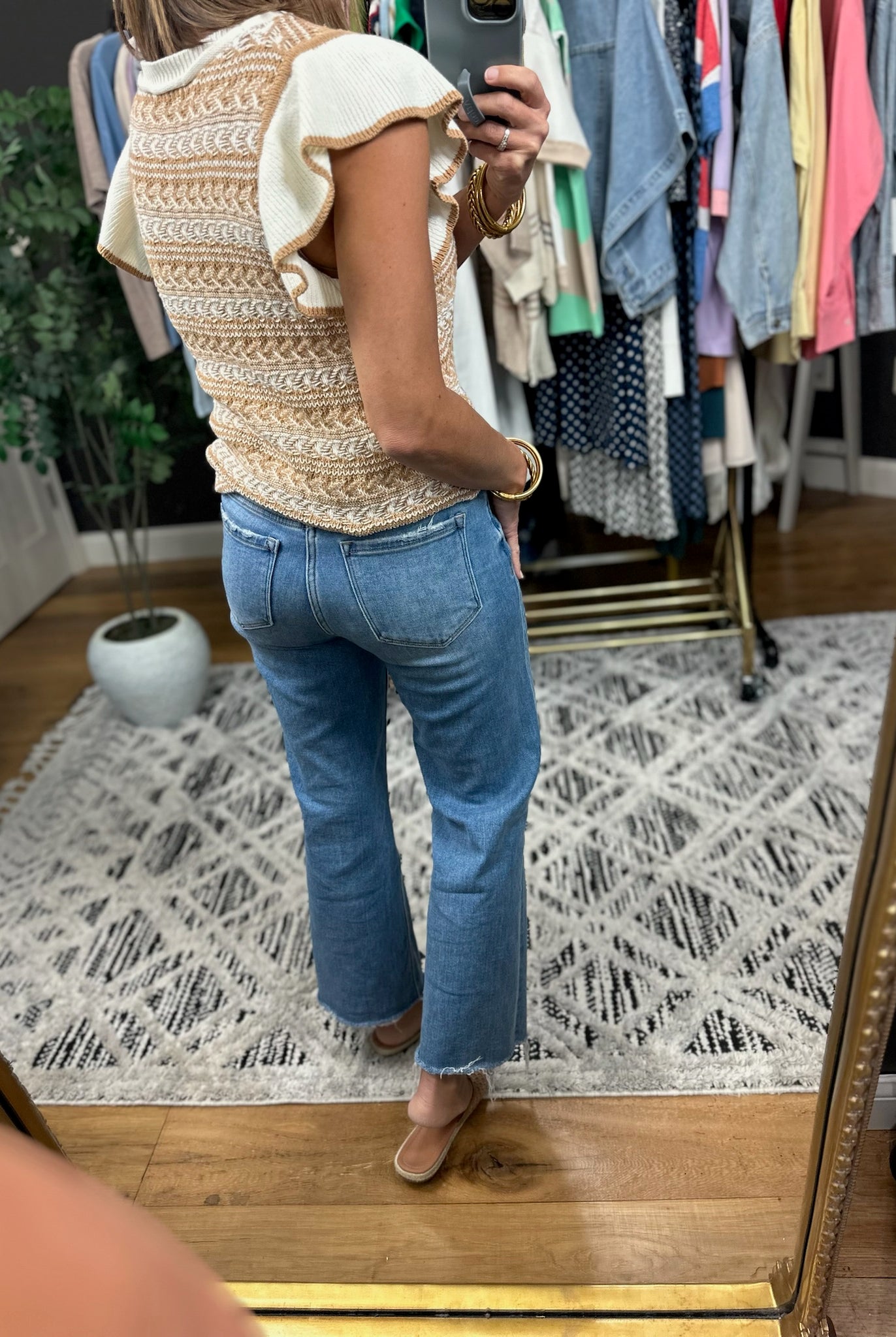 Greatest Moments Flutter Sleeve Knit Top-Short Sleeves-Skies Are Blue-Anna Kaytes Boutique, Women's Fashion Boutique in Grinnell, Iowa