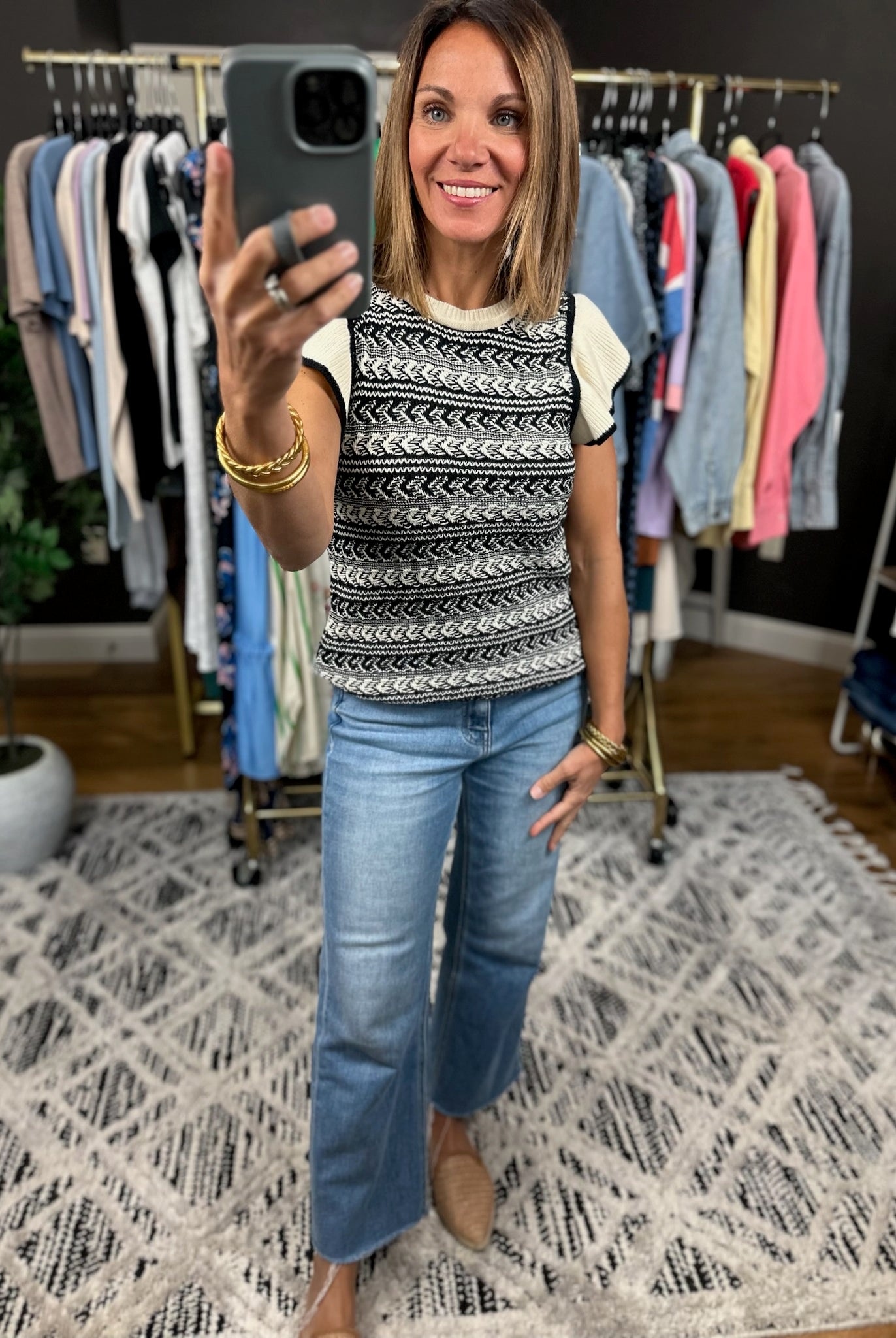 Greatest Moments Flutter Sleeve Knit Top-Short Sleeves-Skies Are Blue-Anna Kaytes Boutique, Women's Fashion Boutique in Grinnell, Iowa