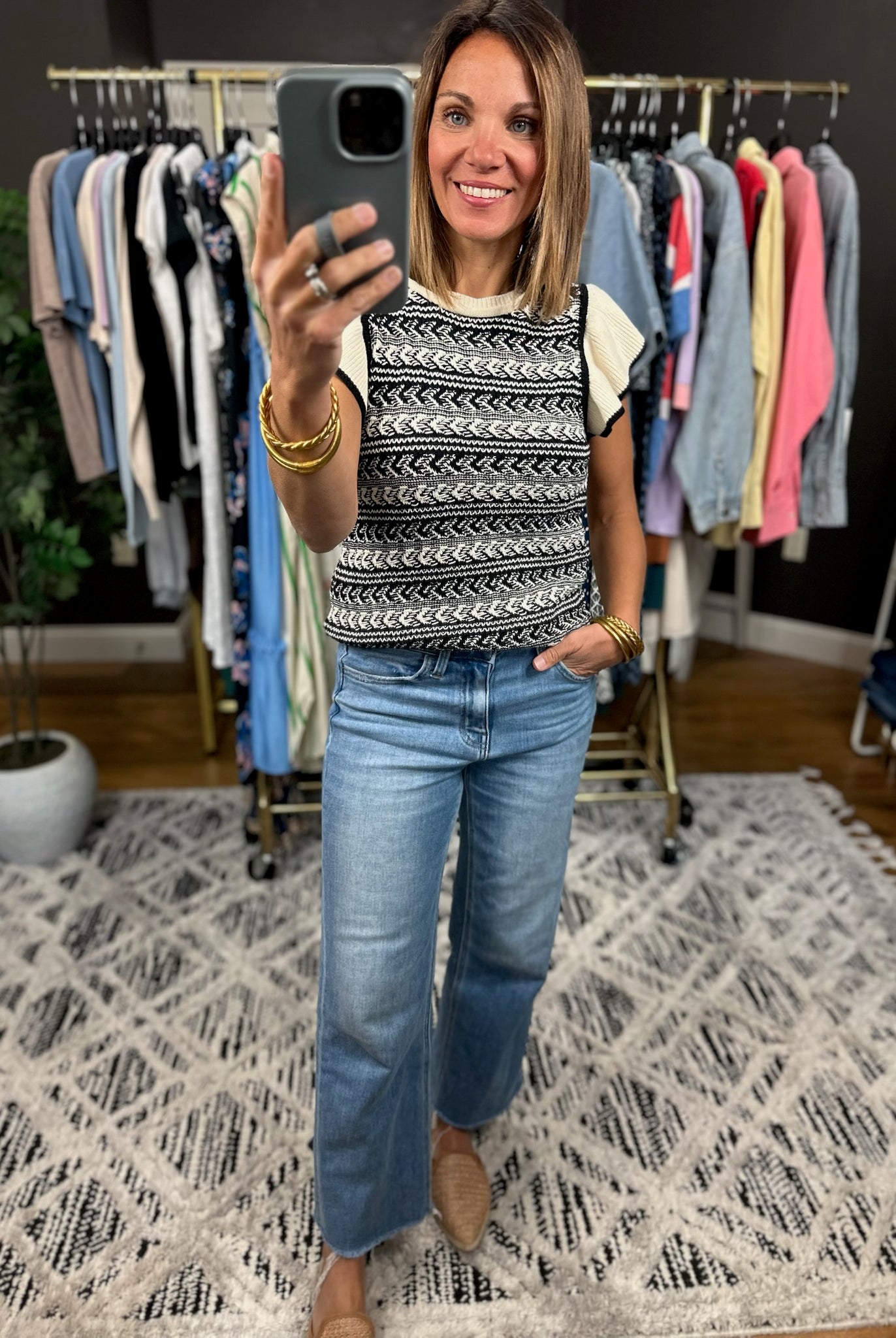 Greatest Moments Flutter Sleeve Knit Top-Short Sleeves-Skies Are Blue-Anna Kaytes Boutique, Women's Fashion Boutique in Grinnell, Iowa