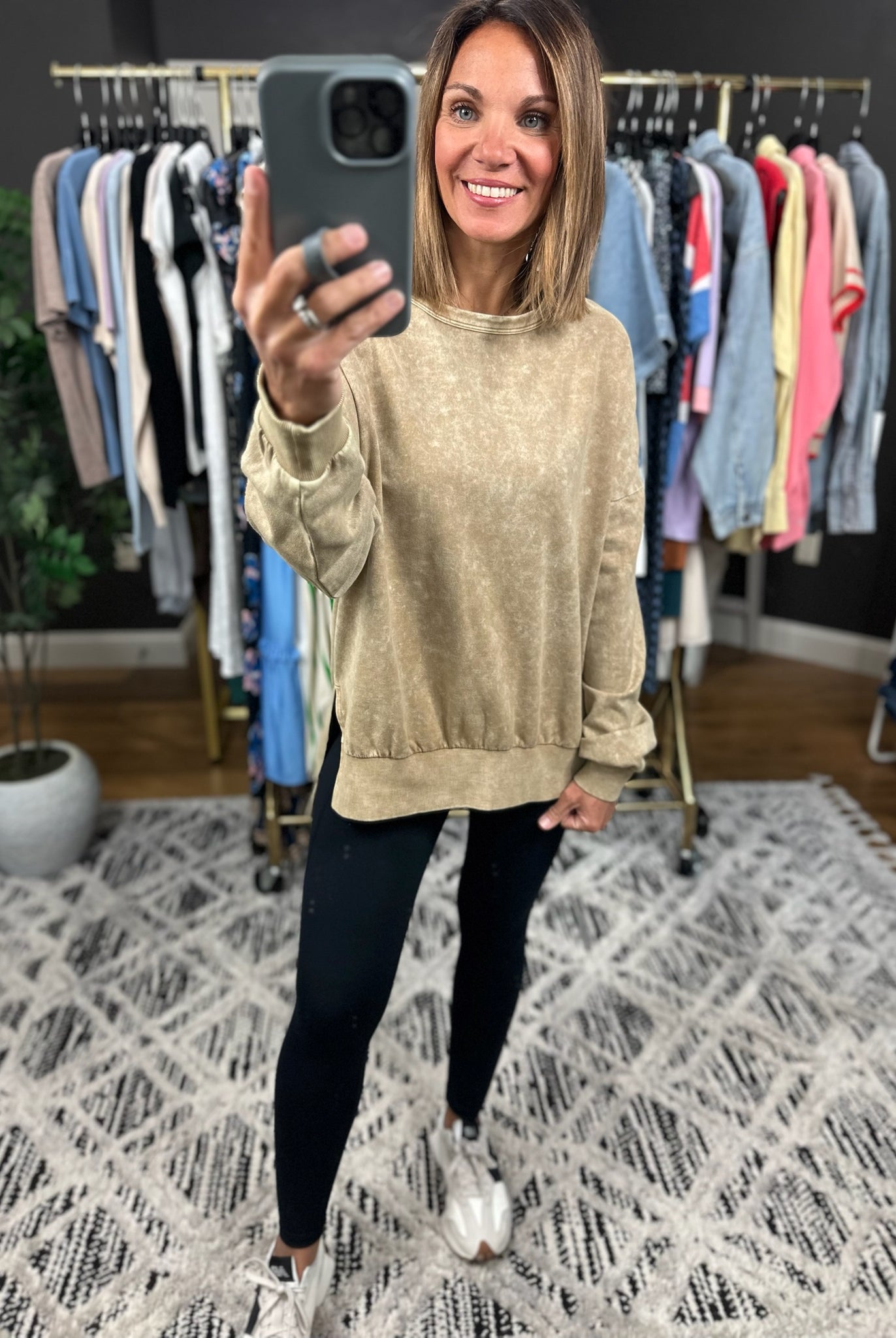 Right Away Washed Crew Sweatshirt-sweaters-Blu Pepper-Anna Kaytes Boutique, Women's Fashion Boutique in Grinnell, Iowa