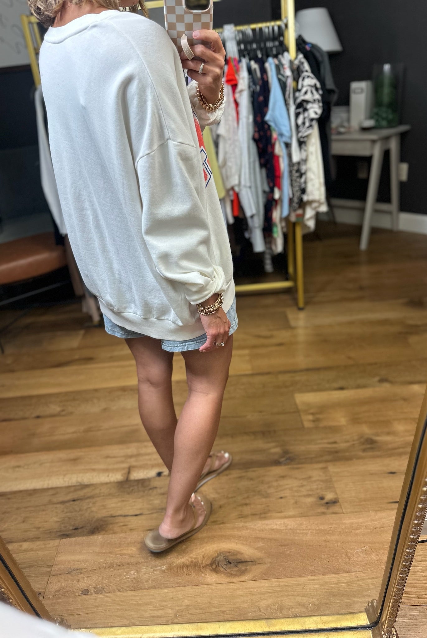 Flag Sunday Sweatshirt - Ivory-Z Supply-Anna Kaytes Boutique, Women's Fashion Boutique in Grinnell, Iowa