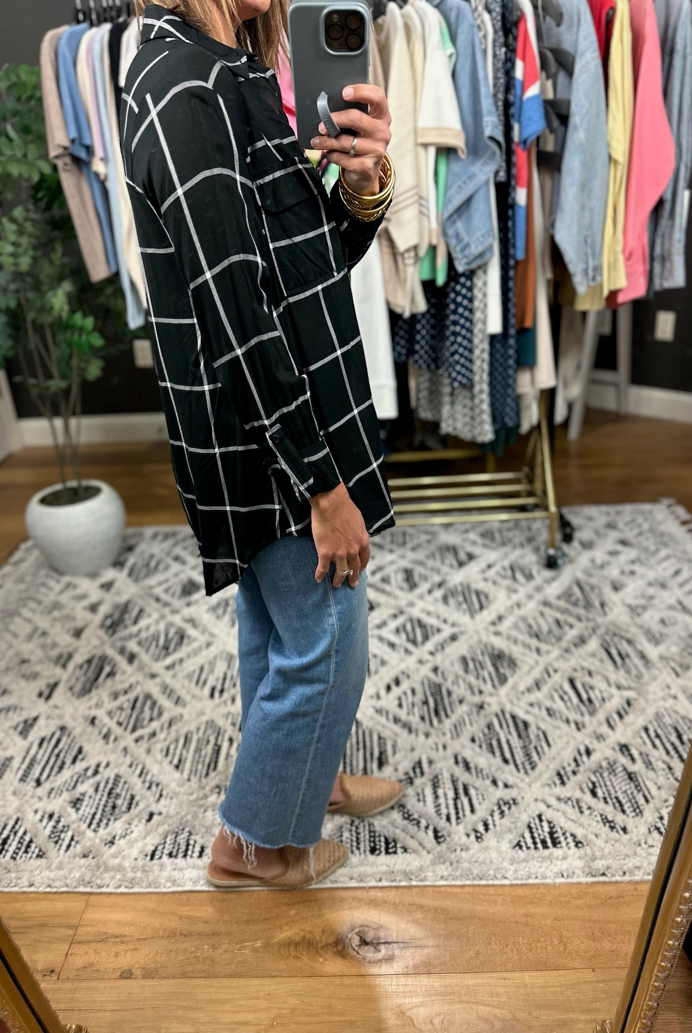 Make It Known Plaid Button-Down Top-Long Sleeves-The Workshop-Anna Kaytes Boutique, Women's Fashion Boutique in Grinnell, Iowa