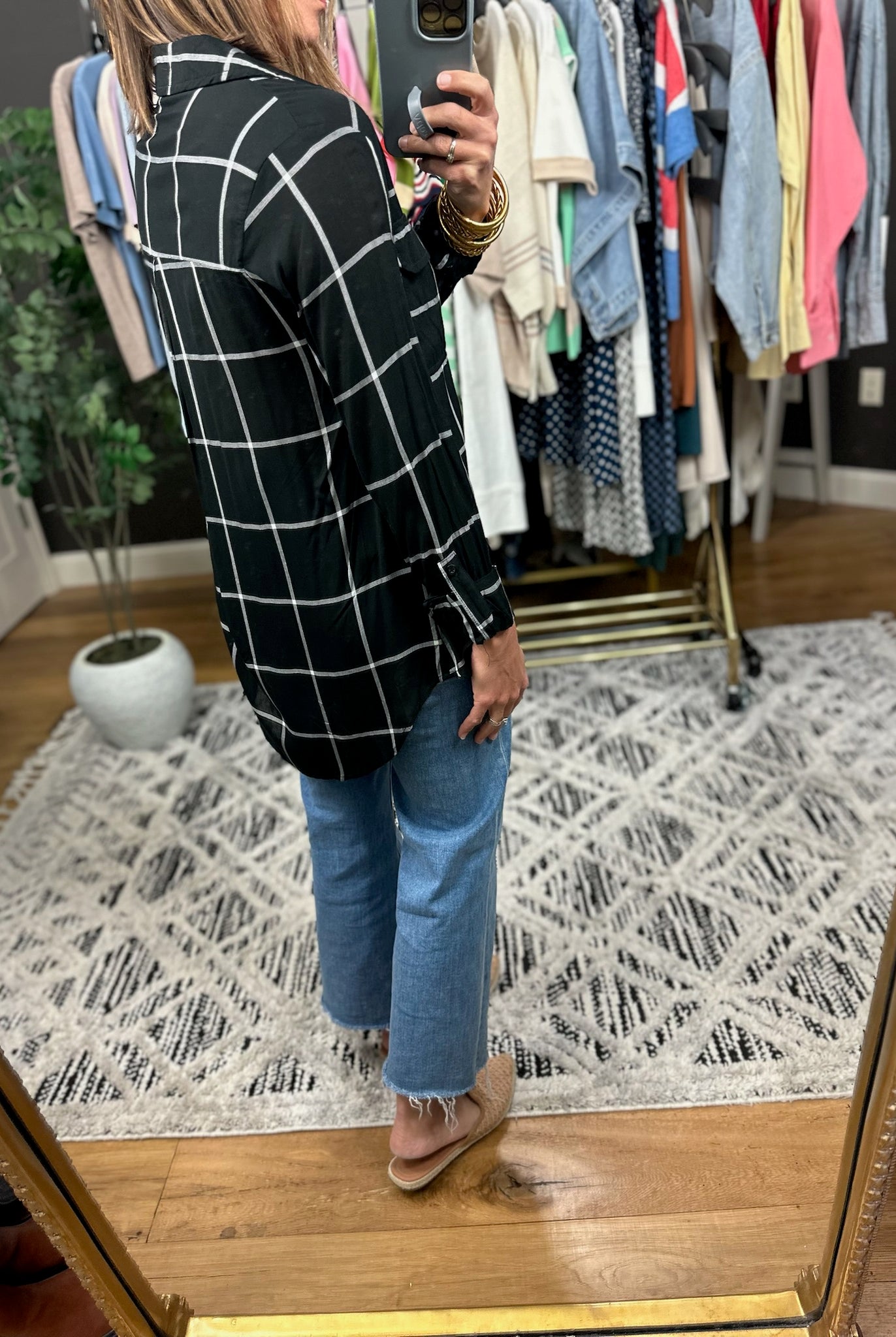Make It Known Plaid Button-Down Top-Long Sleeves-The Workshop-Anna Kaytes Boutique, Women's Fashion Boutique in Grinnell, Iowa