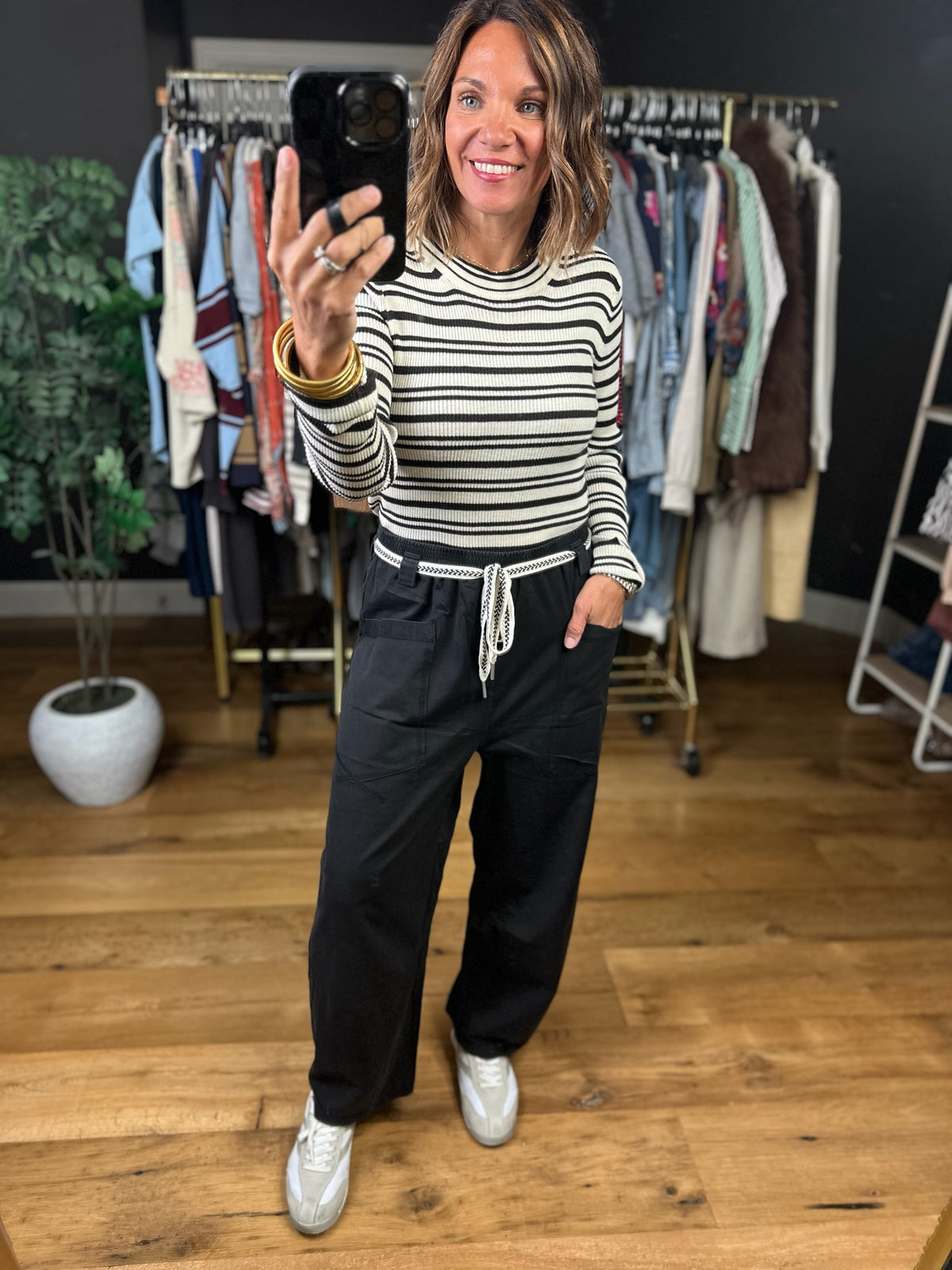 The Margot Mineral Wash Tie-Waist Pant-Pants-ee:some-Anna Kaytes Boutique, Women's Fashion Boutique in Grinnell, Iowa